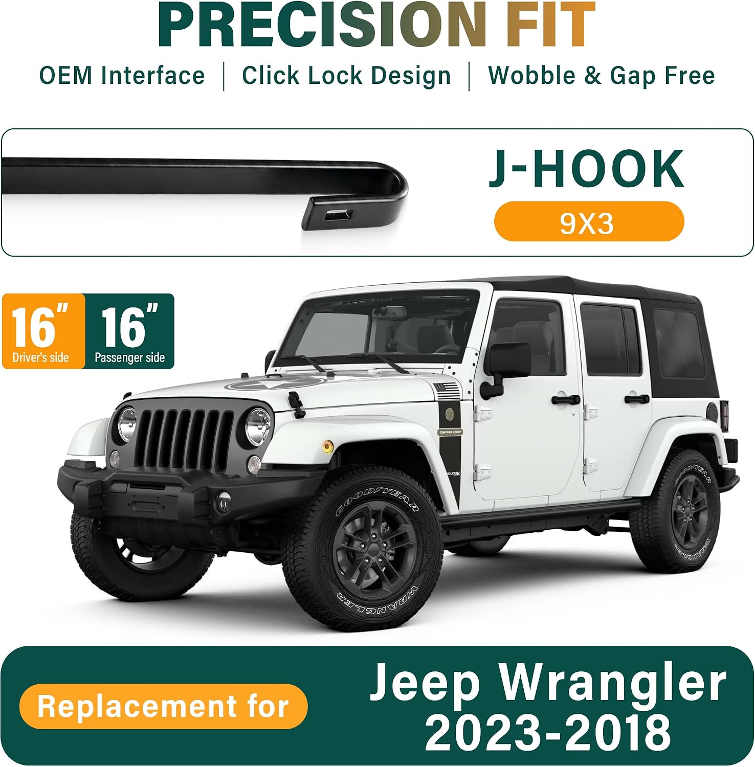 Detalle 2 de KVQ Windshield Wiper Blades 16"+16"+12