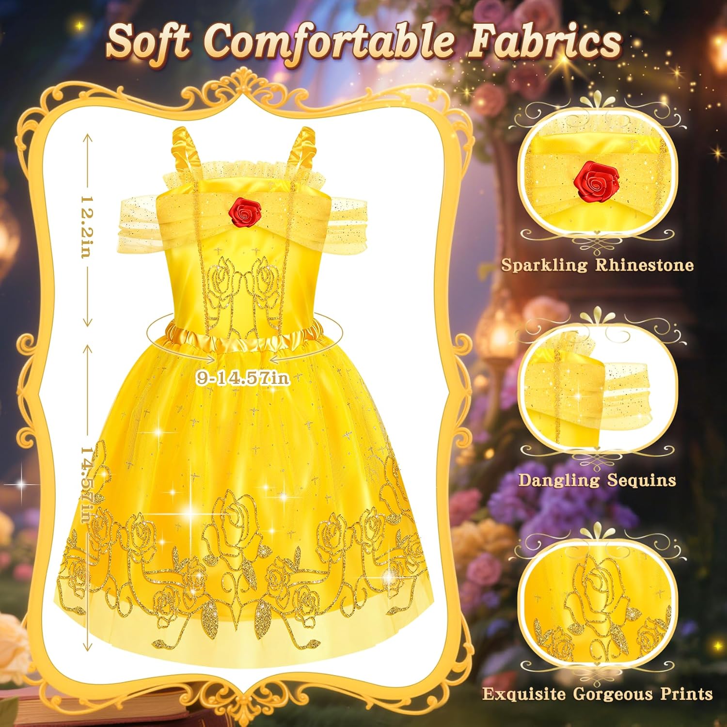 Thumbnail 6 de Jeowoqao Princess Costumes for Girls (5-Piece Dress-Up Set) for Ages 3–6