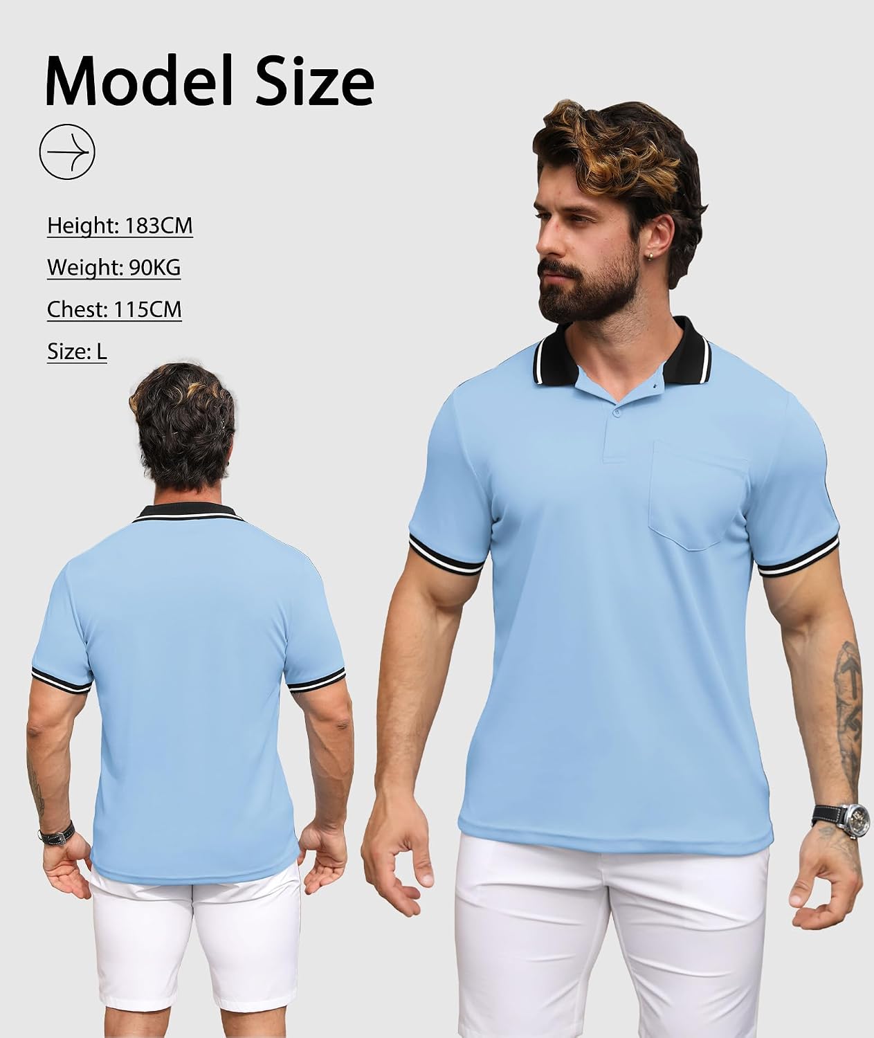 Thumbnail 2 de SwissWell 3er Pack Poloshirt Herren Kurzarm – Atmungsaktiv, 4-Wege-Stretch, Pflegeleicht