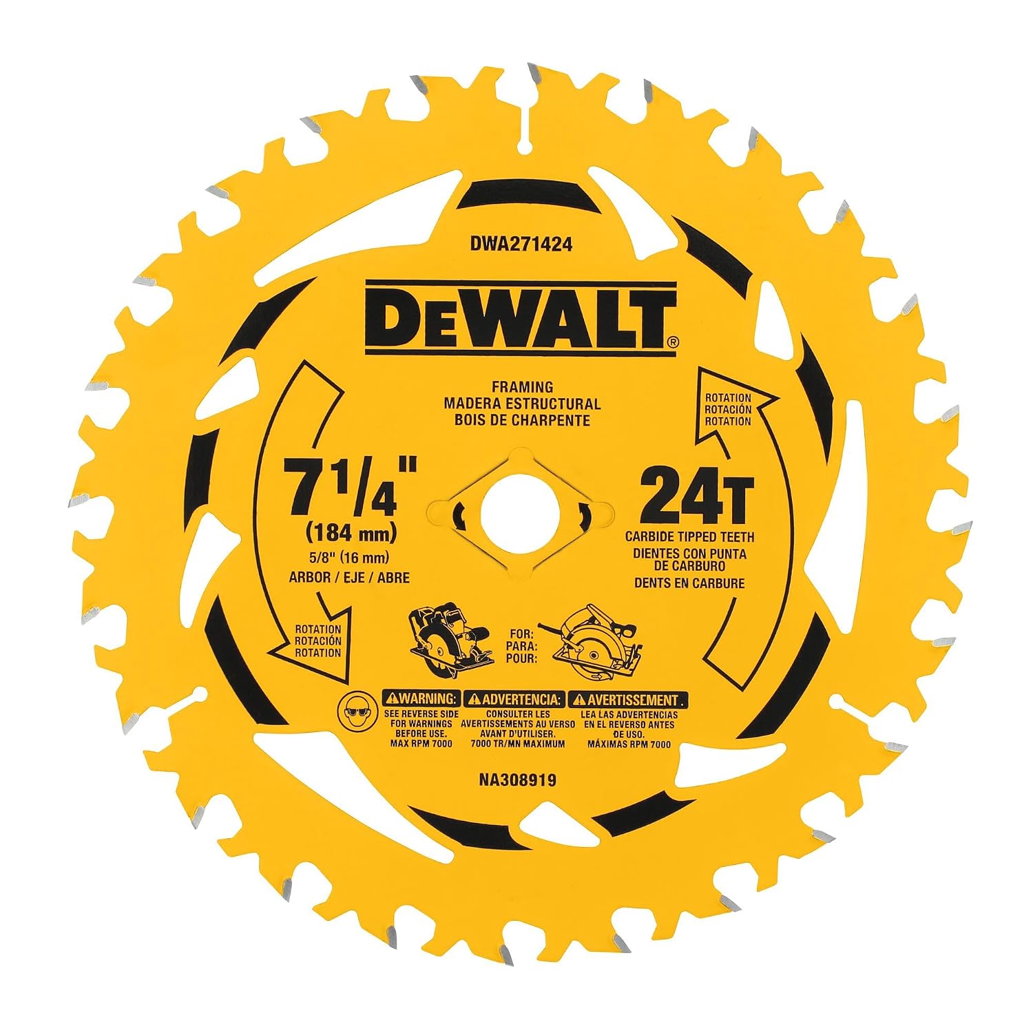 Detalle de DEWALT Circular Saw Blade 7-1/4 Inch