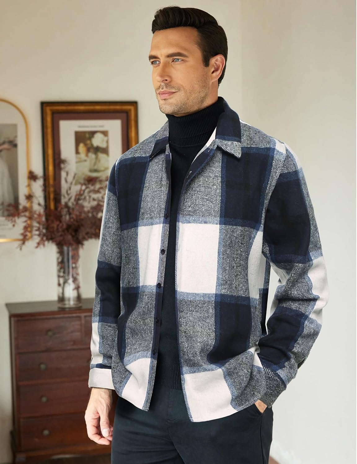 Detalle 2 de COOFANDY Chemise flanelle manches longues