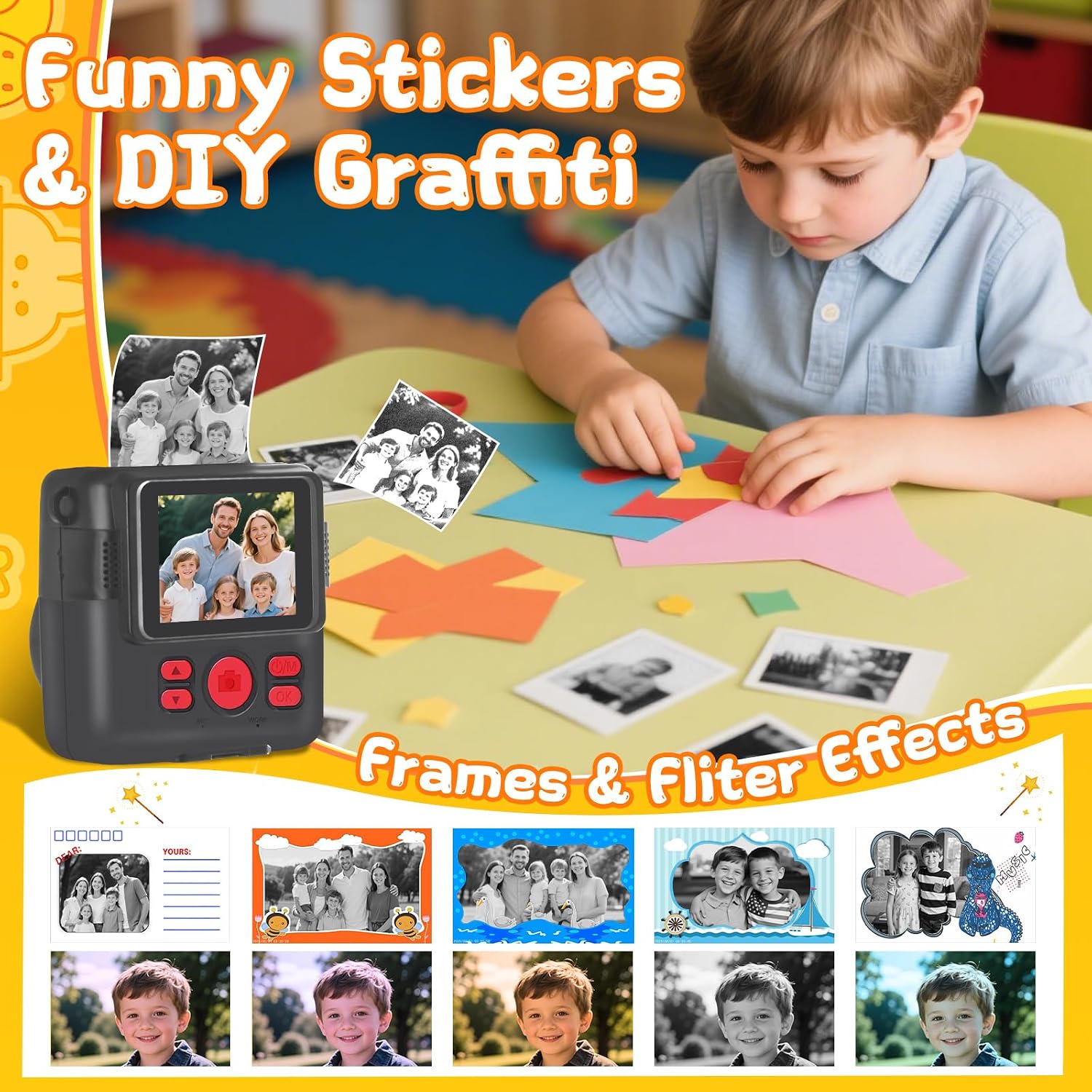 Detalle 2 de Kids Camera Instant Print 1080P for Kids