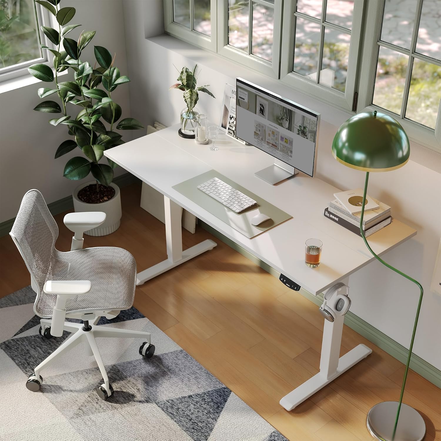 Detalle 2 de Agilestic DJ 55 x 24-Inch Electric Standing Desk, White, Memory Presets