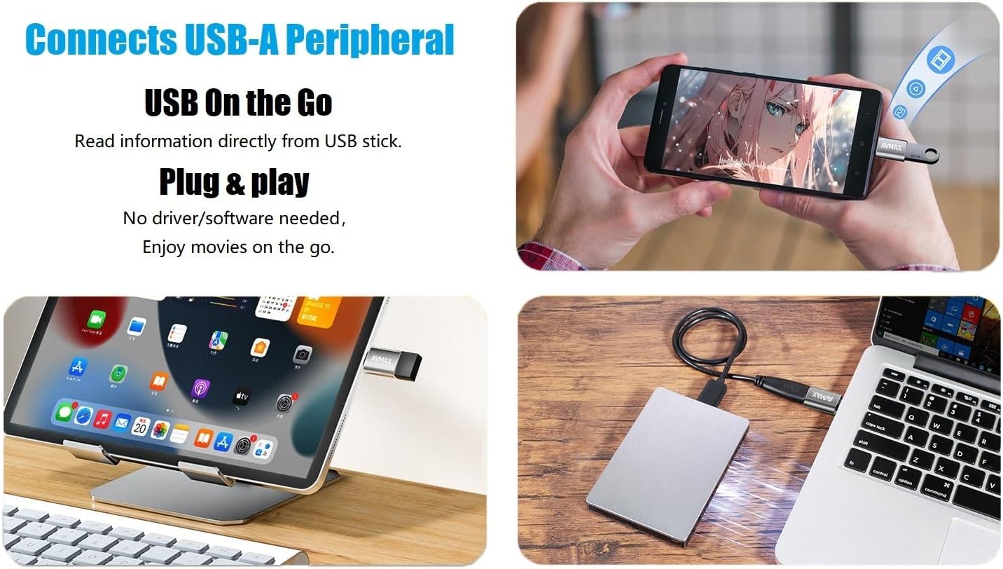 Thumbnail 3 de AVMAX USB C to USB Adapter 4-pack