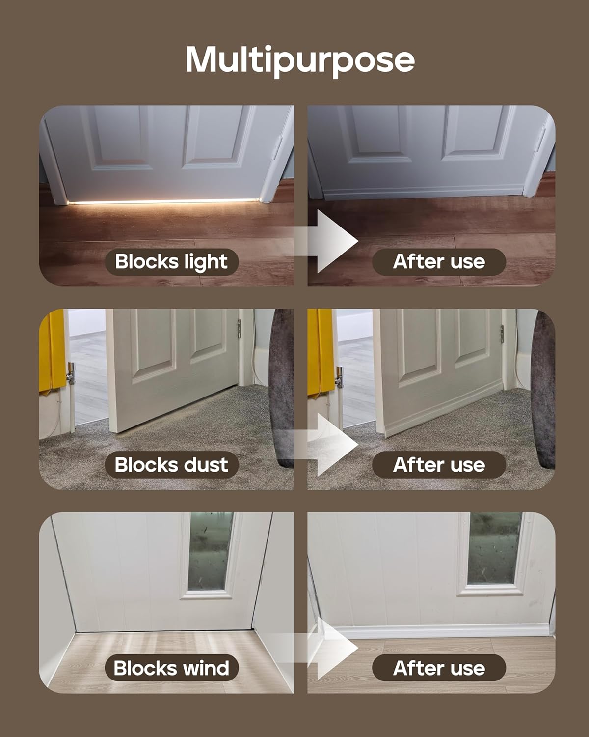 Thumbnail 6 de HNNHOME Draft Excluder for Doors (Self-Adhesive) – 1-metre White strip for bottom gaps