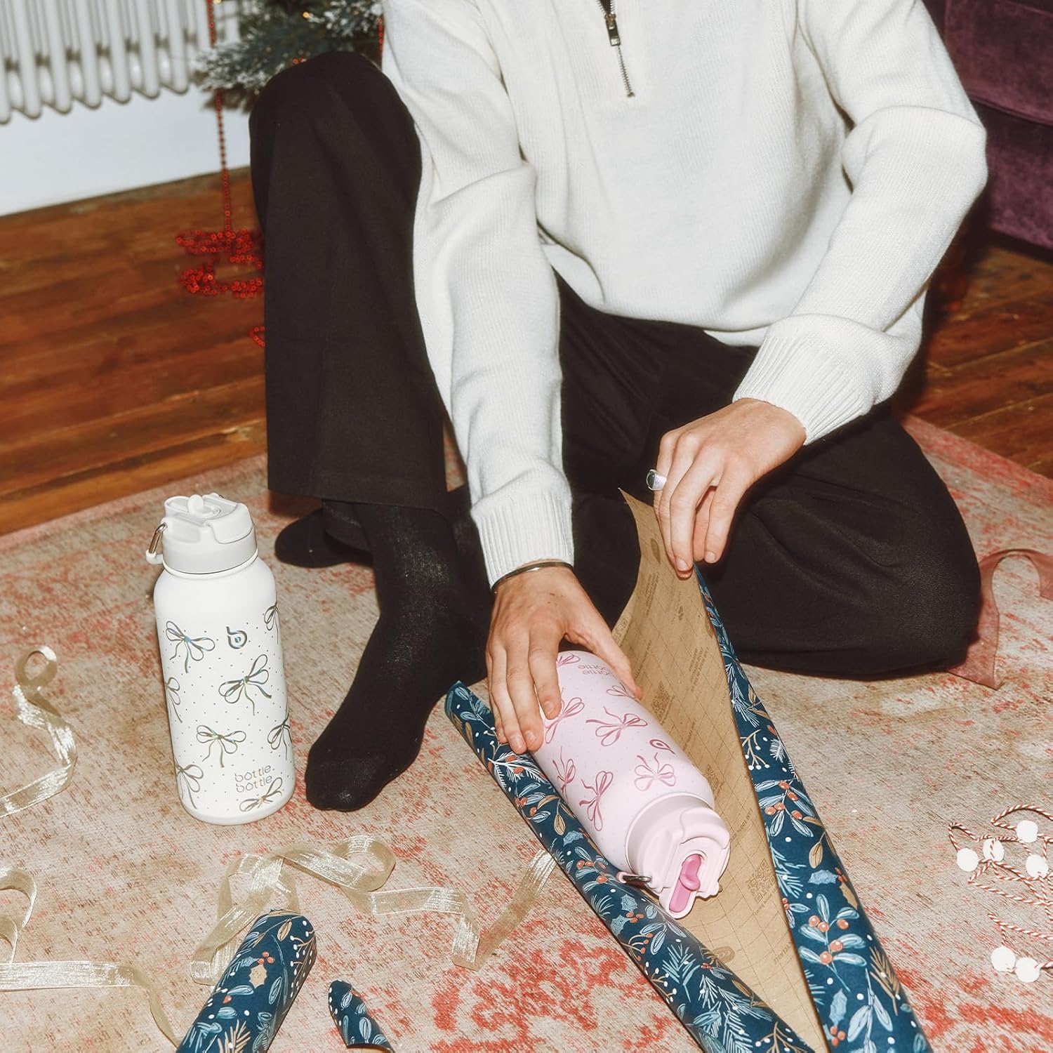 Thumbnail 6 de BOTTLE BOTTLE Edelstahl-Trinkflasche 1 l mit Strohhalm, isoliert & doppelwandig (BPA-frei) – inkl. Pillenfach