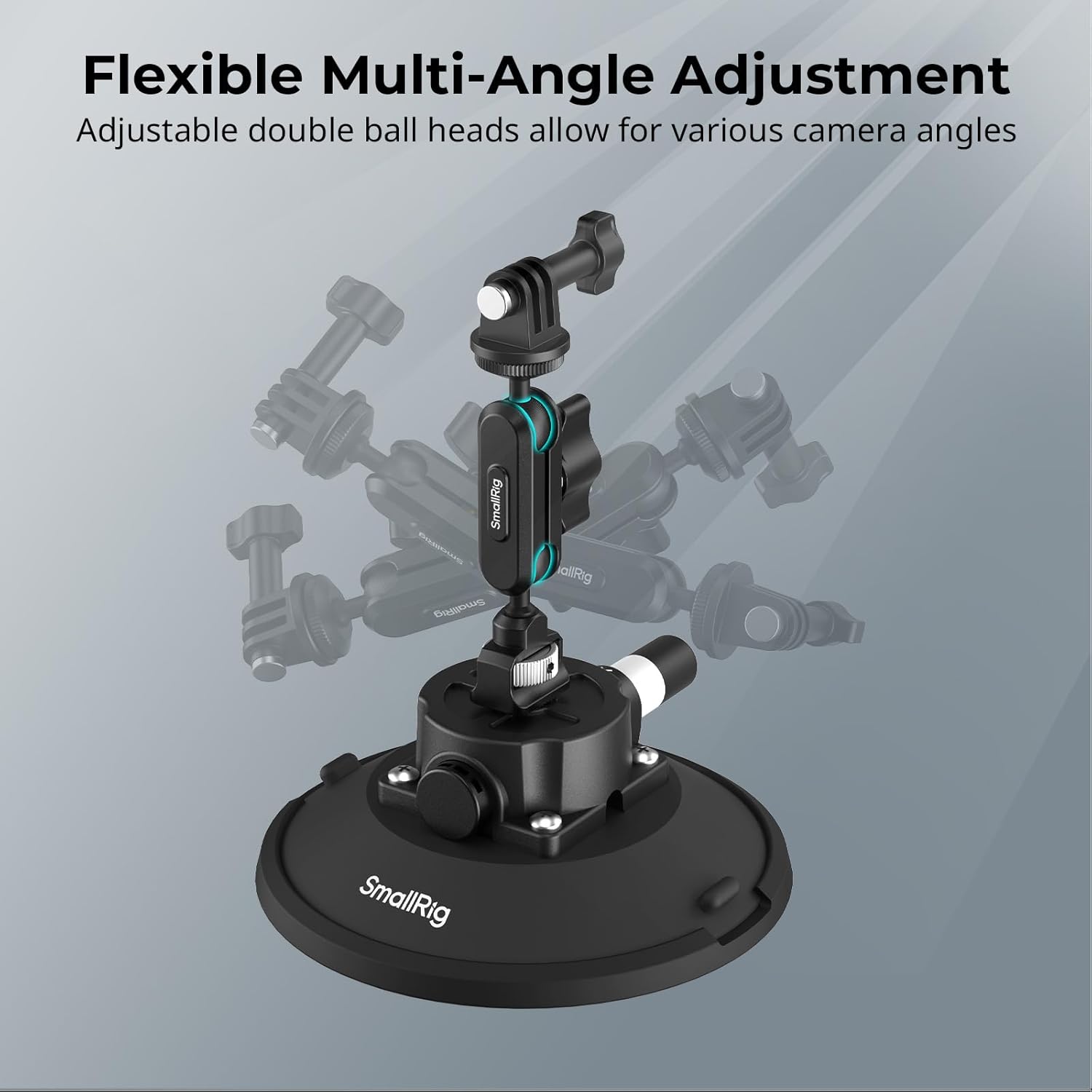 Detalle de SmallRig 6" Suction Cup Mount with Ball Head Magic Arm — a practical pick for in-vehicle and time-lapse use
