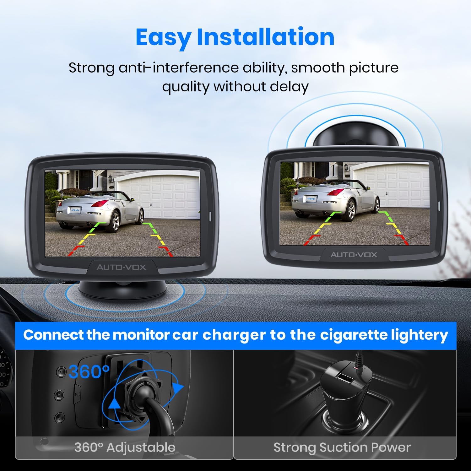 Thumbnail 3 de AUTO-VOX CS-2 Wireless Backup Camera System with 4.3" Car Monitor
