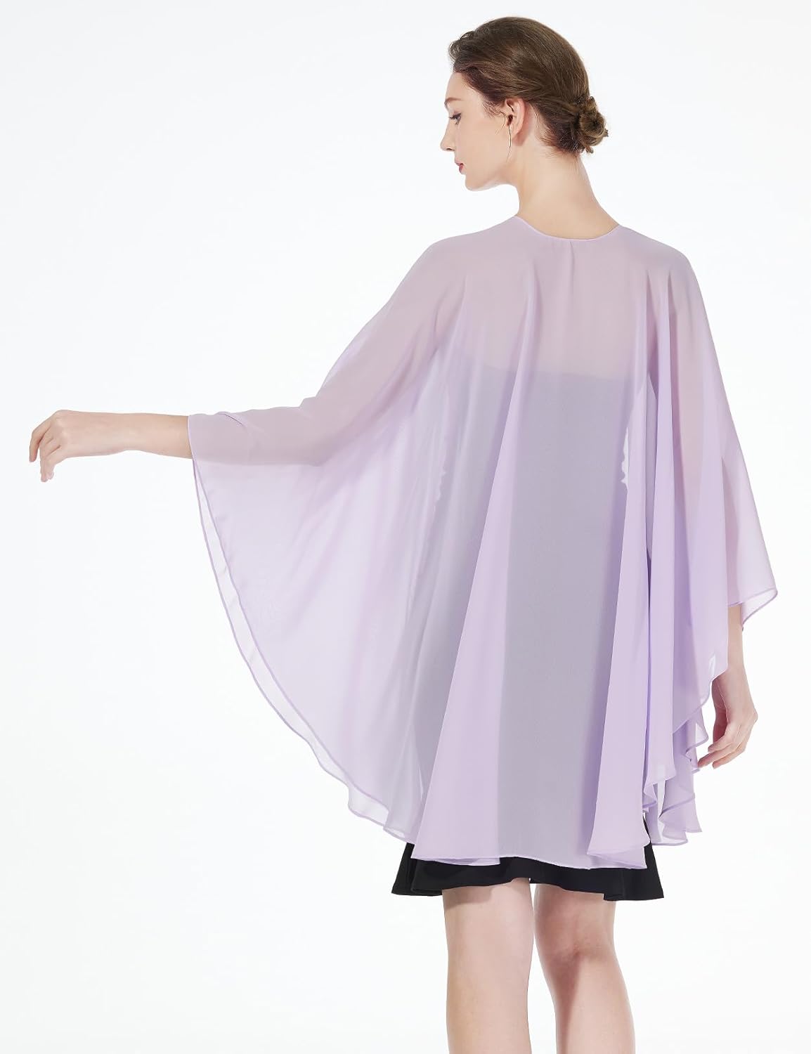 Thumbnail 2 de BEAUTELICATE Women Chiffon Shawl Wrap: Oversized Cape for Summer Weddings