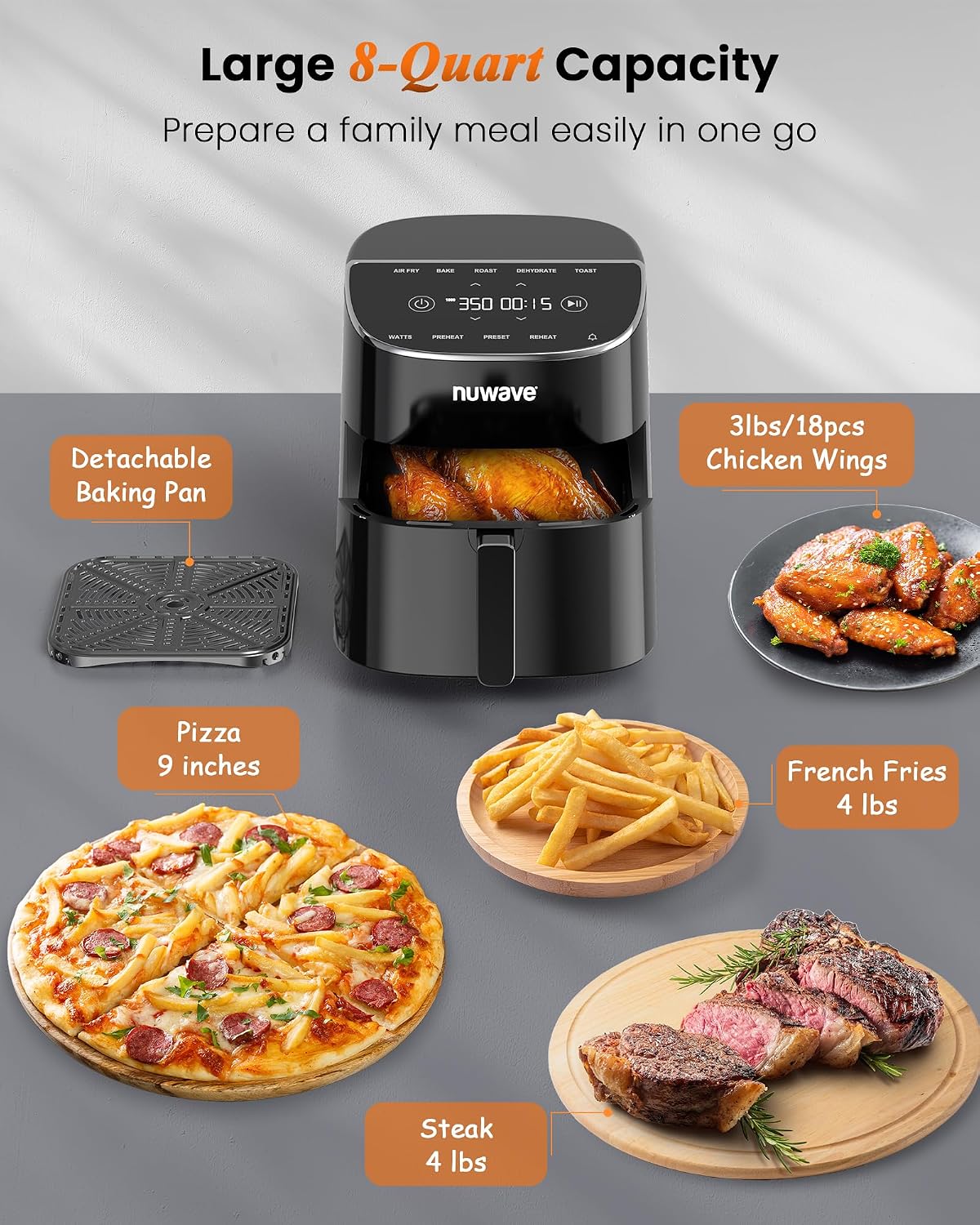 Thumbnail 5 de Nuwave Brio Plus Air Fryer 8 Qt