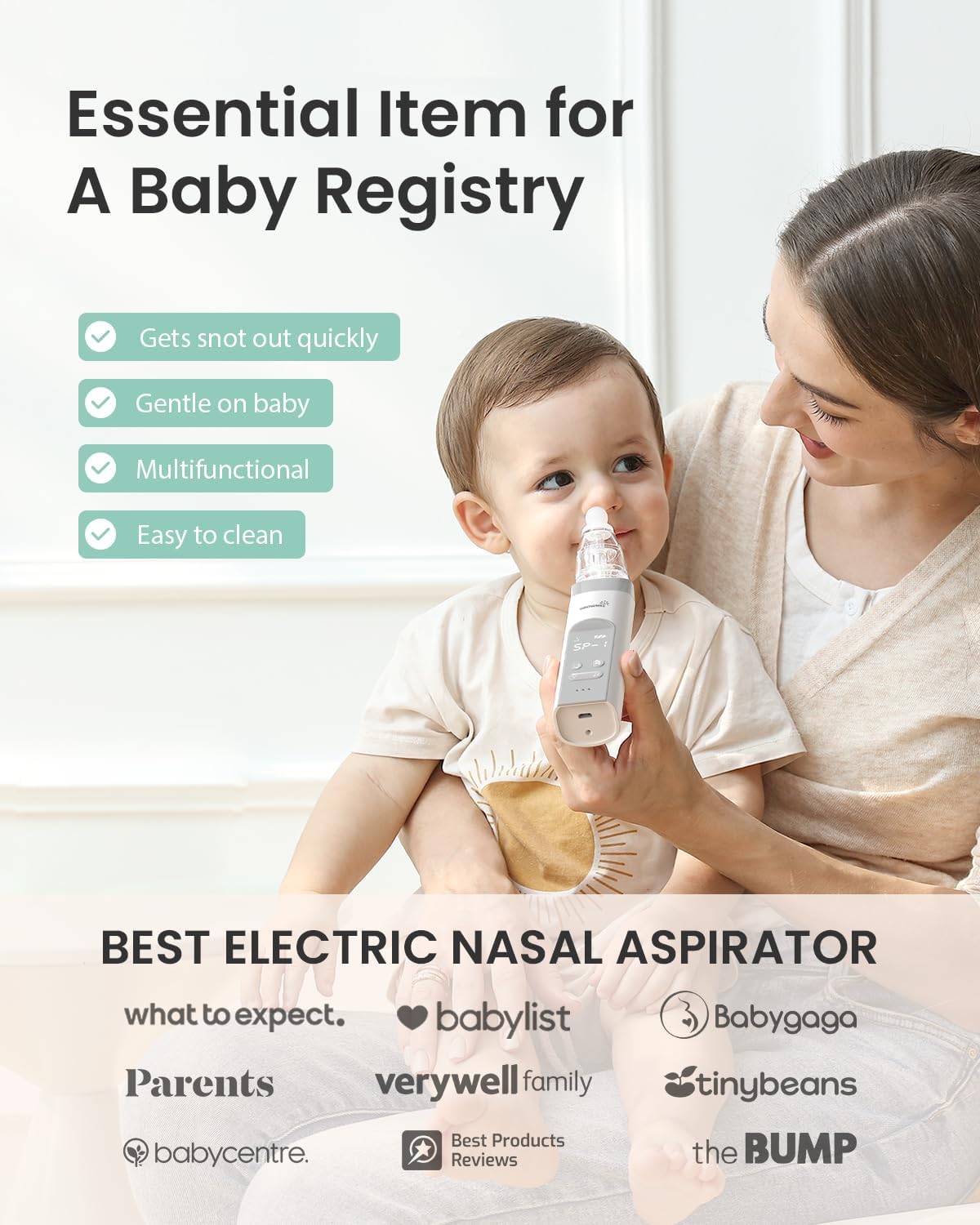 Thumbnail 1 de Nasal Aspirator for Baby: Baby Nose Sucker Pro with 3 Soft Silicone Tips and USB-C Recharge