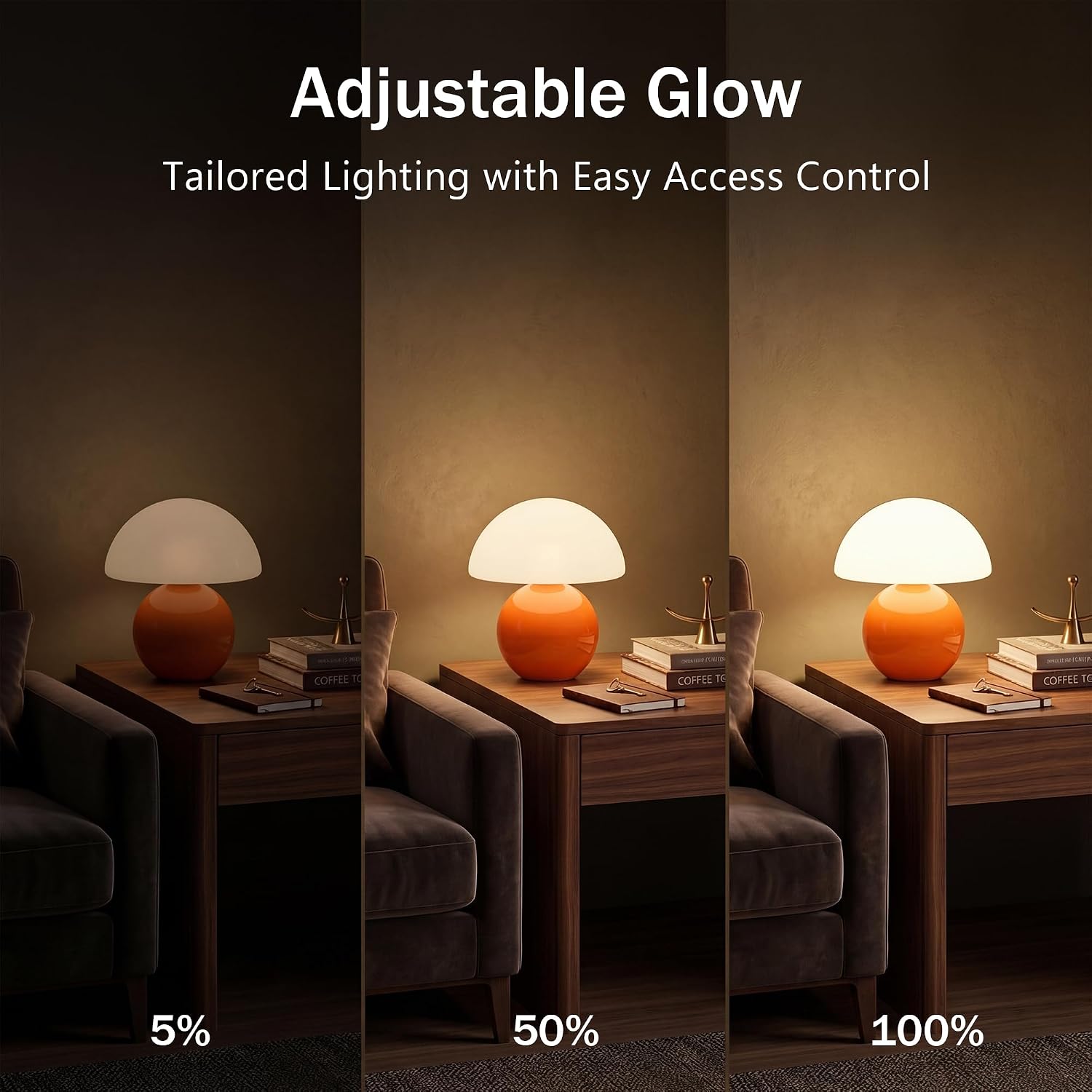 Thumbnail 6 de Dawnwake Pilz-Nachttischlampe LED, 0–100% dimmbar