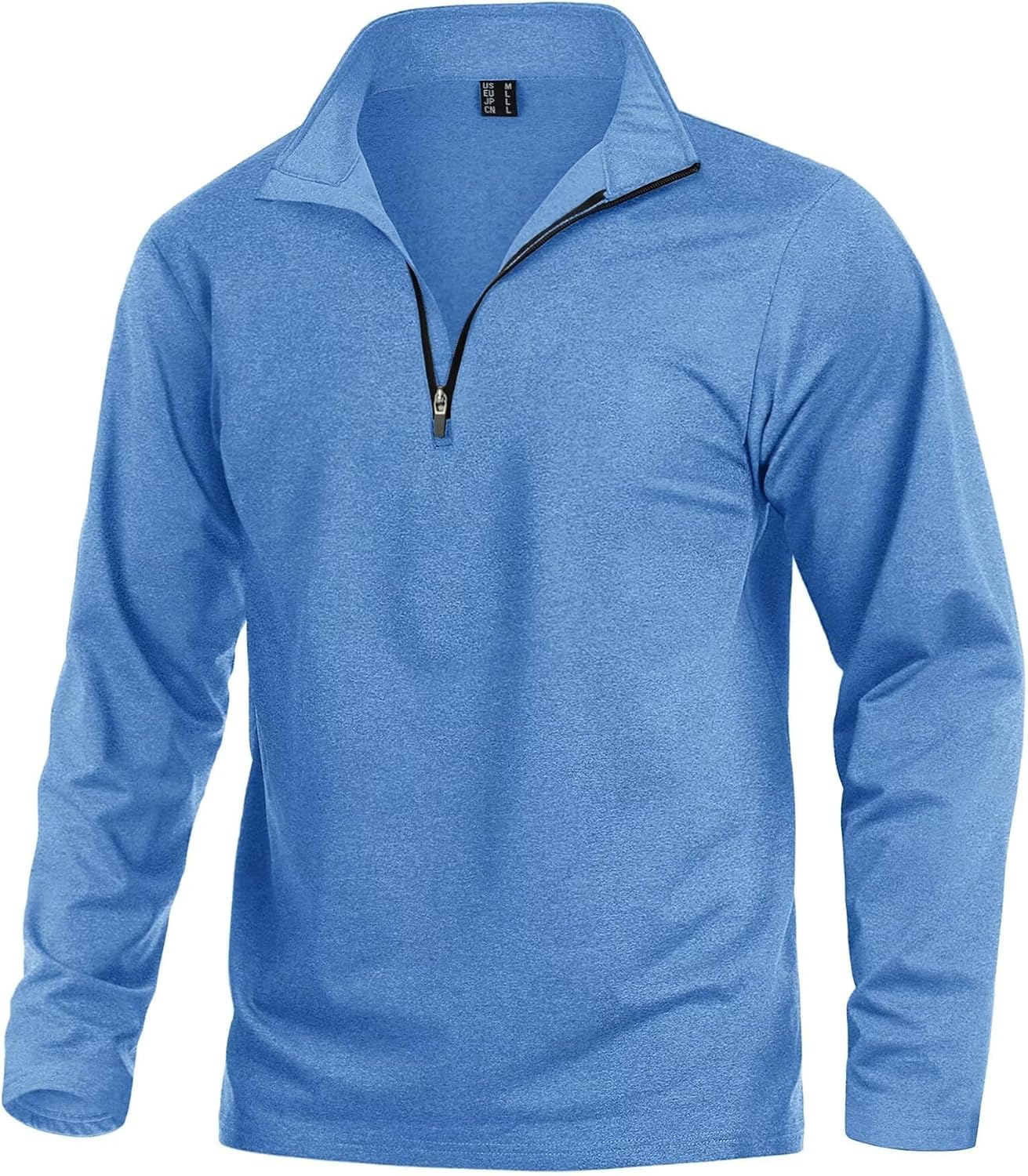 Detalle de KEFITEVD Herren 1/4-Zip Fleece-Pullover mit Stretch und Kinnschutz – Langarm Funktionsshirt für Warm, Sport & Outdoor
