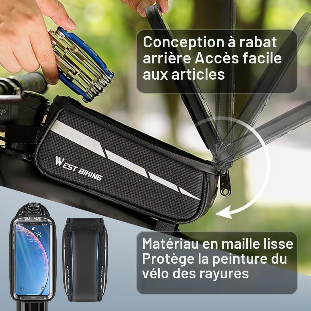 Thumbnail 5 de ZIMAOER ZM_DD0015_BK fietstas van 1 liter met touchscreenvak tot 7 inch
