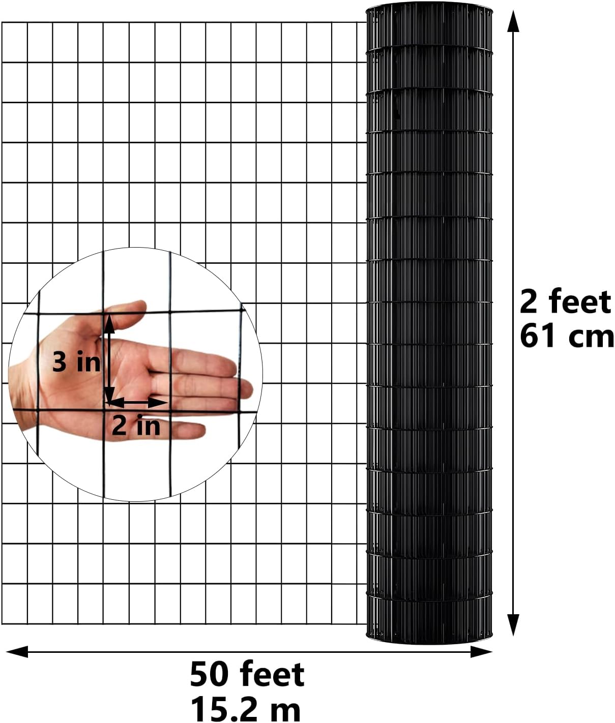 Detalle 2 de ARIFARO 1.42m x 15.2m Wire Mesh Fencing in PVC Coating