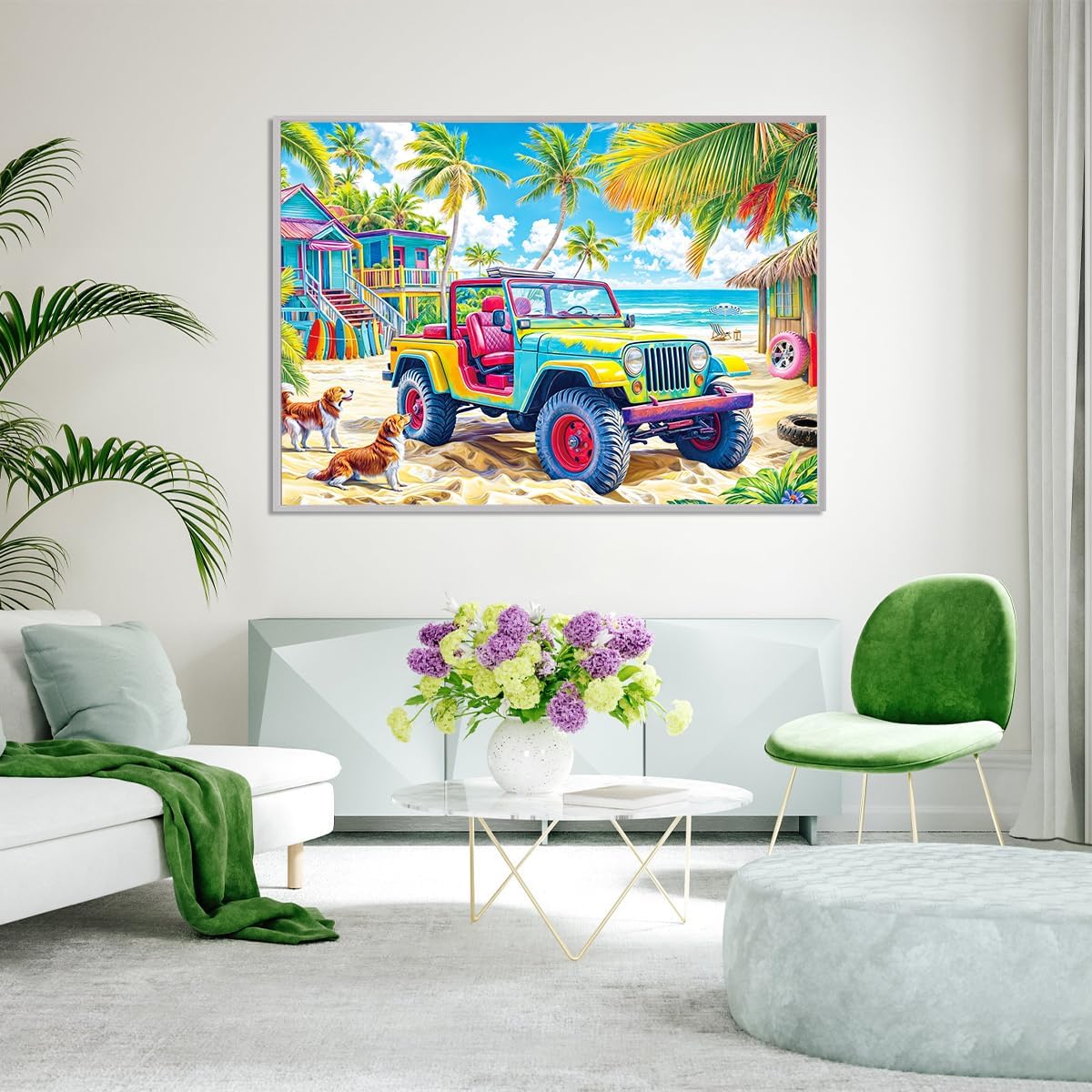 Detalle 1 de HUADADA Colorful Beach Buggy 1,000-Piece Jigsaw Puzzle with Poster