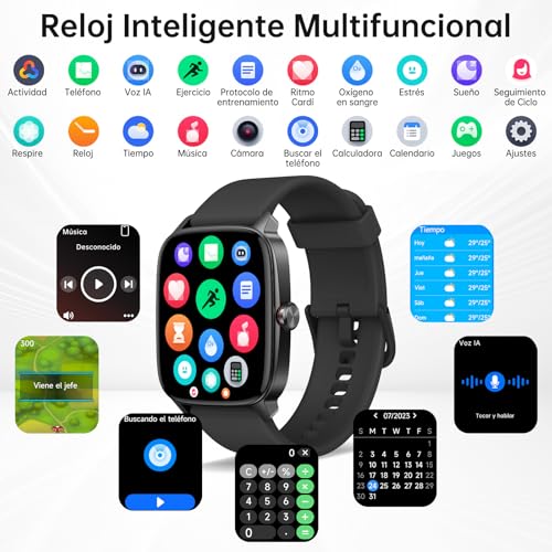 Thumbnail 3 de KIBFLE Reloj Inteligente 1.85'' con Llamadas Bluetooth, Voz AI y 110+ Modos Deportivos