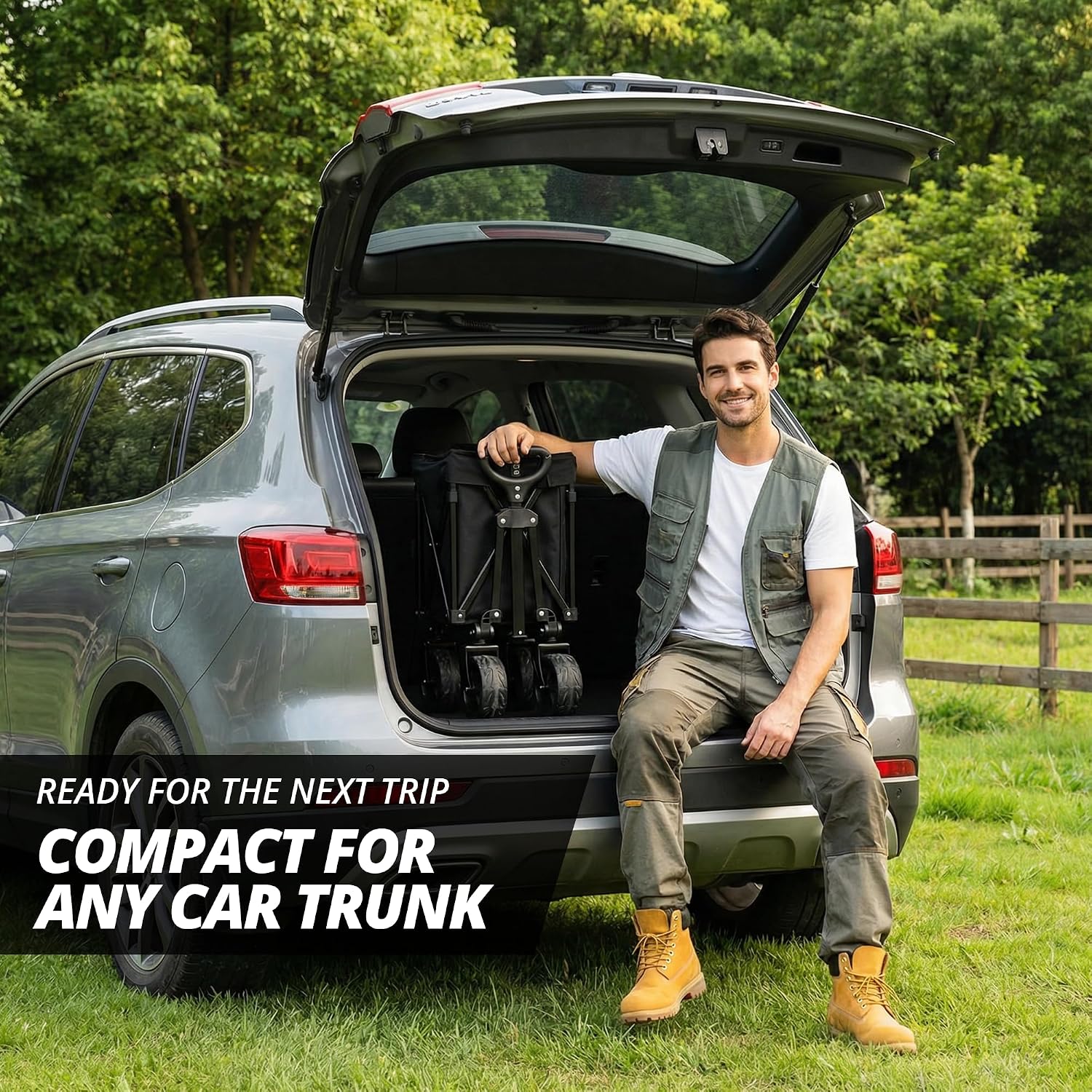 Thumbnail 6 de LEWANJA 140L Folding Trolley: Heavy-Duty Handcart for Everyday Hauling