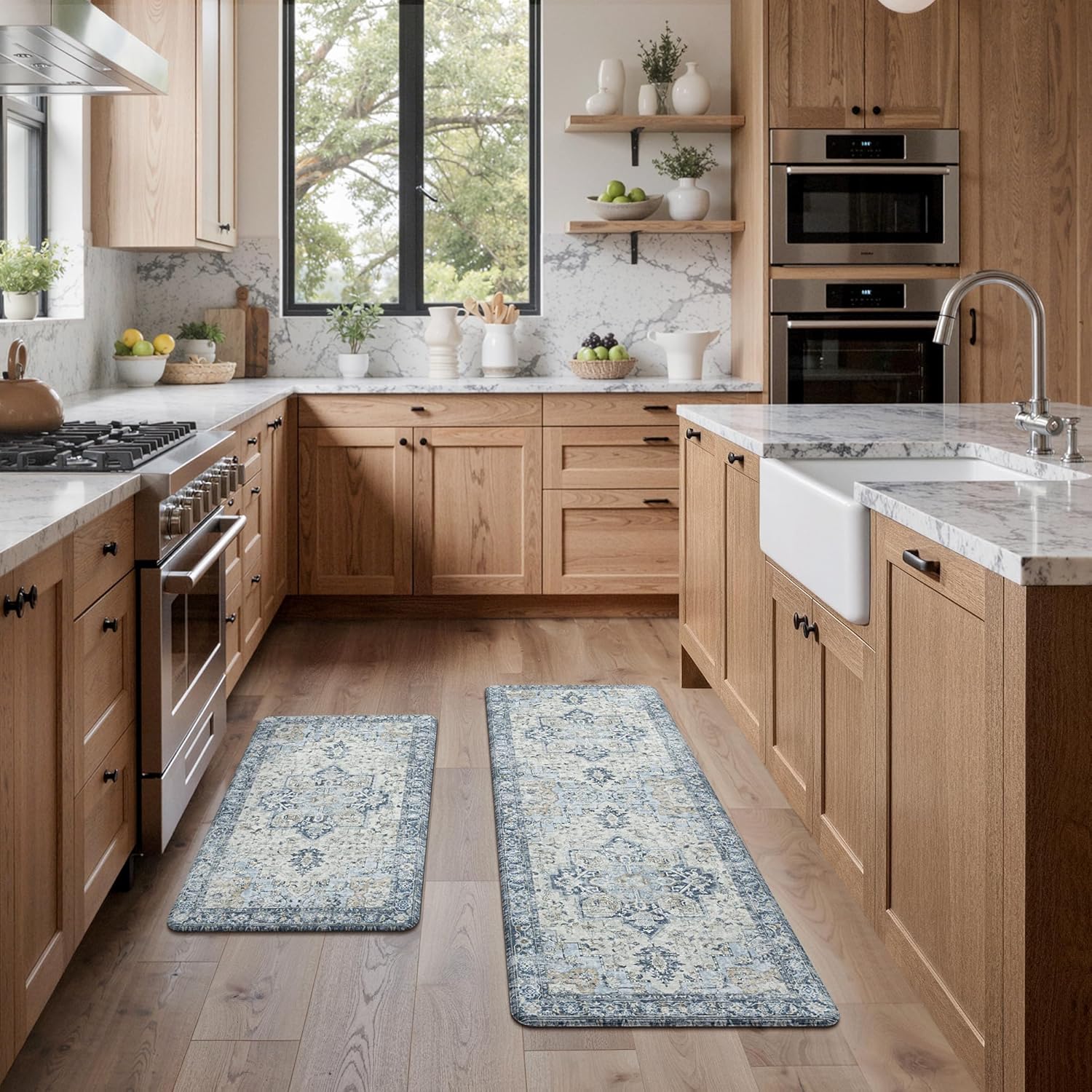Thumbnail 5 de GENIMO Kitchen Mats for Floor 2PCs: Waterproof, Anti-Fatigue PVC Runner Set