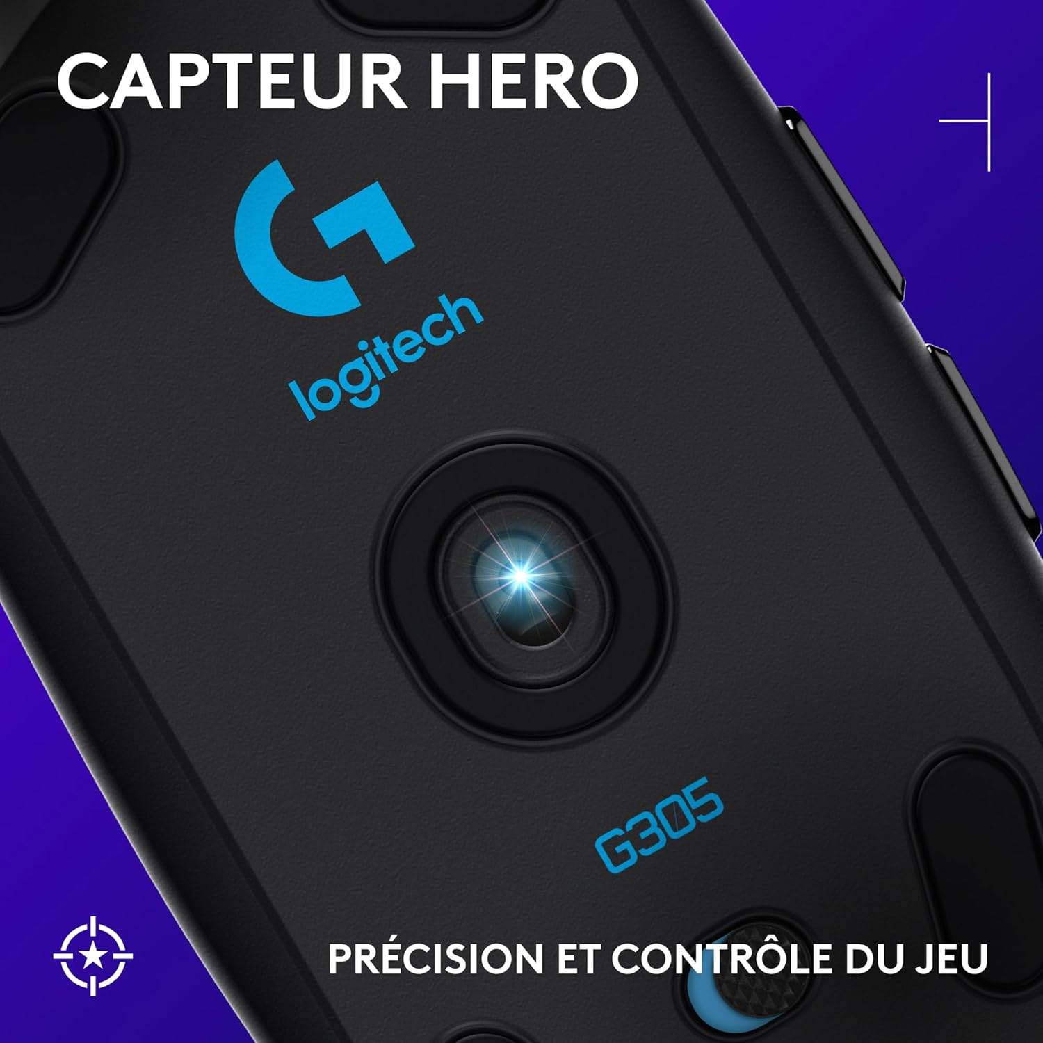 Detalle de Logitech G G305 Souris Gamer sans Fil – Capteur HERO 12 000 PPP, 99 g, LIGHTSPEED