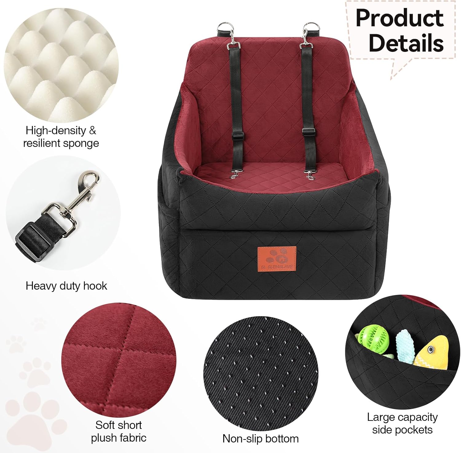 Thumbnail 4 de GL GLENSLAVE Dog Car Seat 18.8in