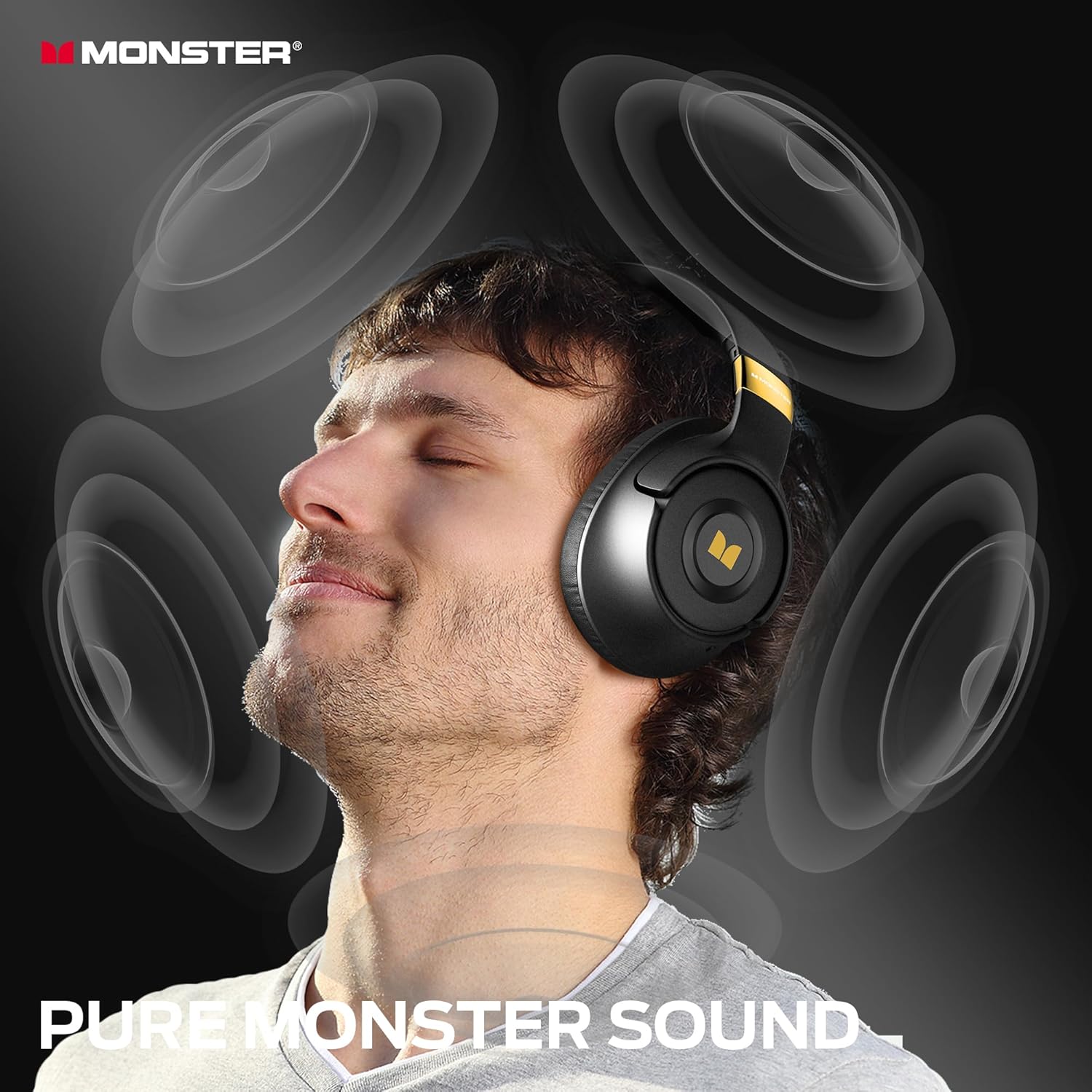 Detalle de Monster wireless headphones, 60-hour playtime