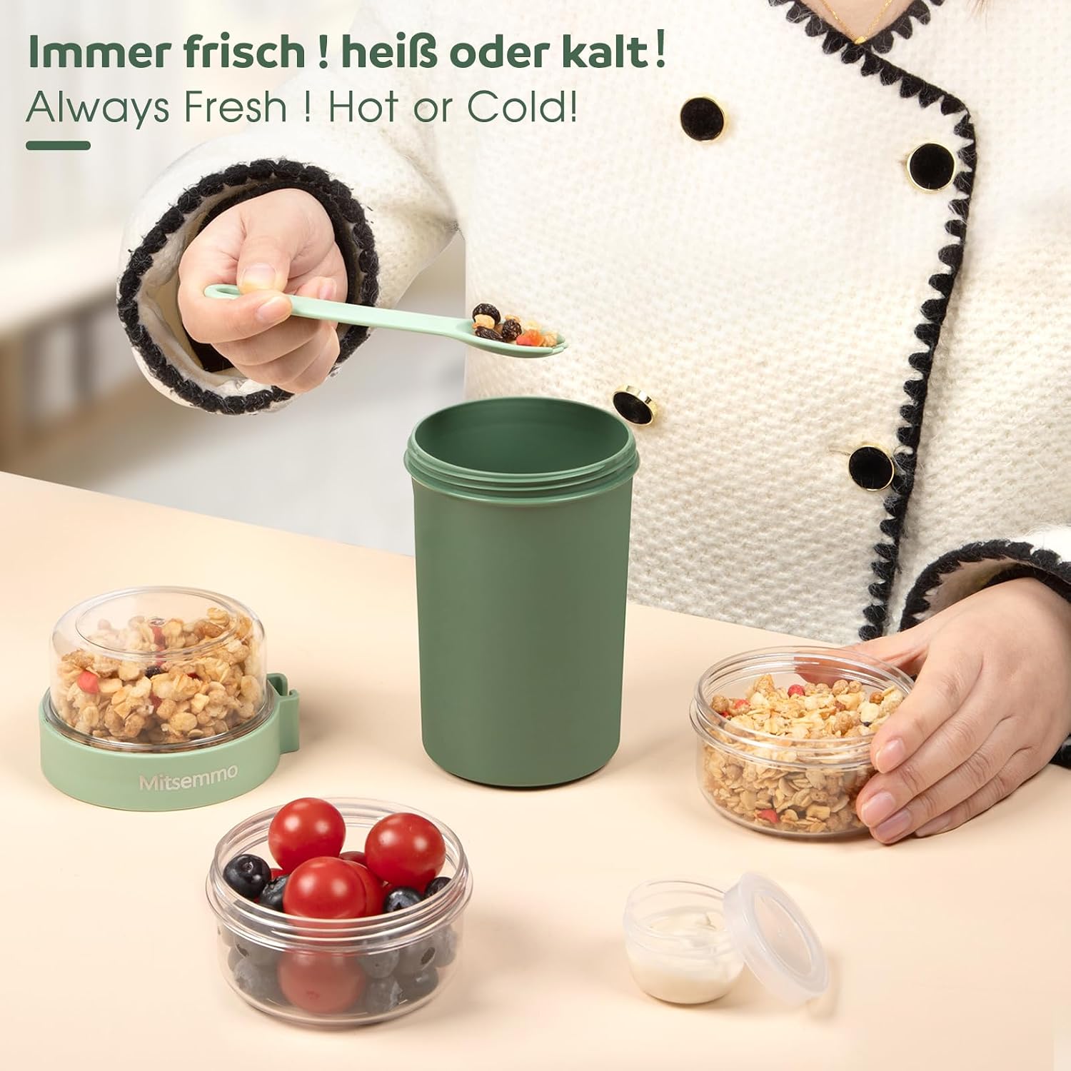 Thumbnail 4 de Mitsemmo Müslibecher to Go 760ml Grün