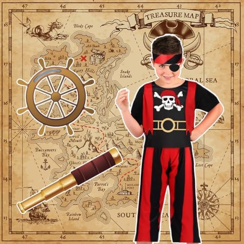 Detalle 1 de Aomig Costume pirata bambini, set 4 pezzi