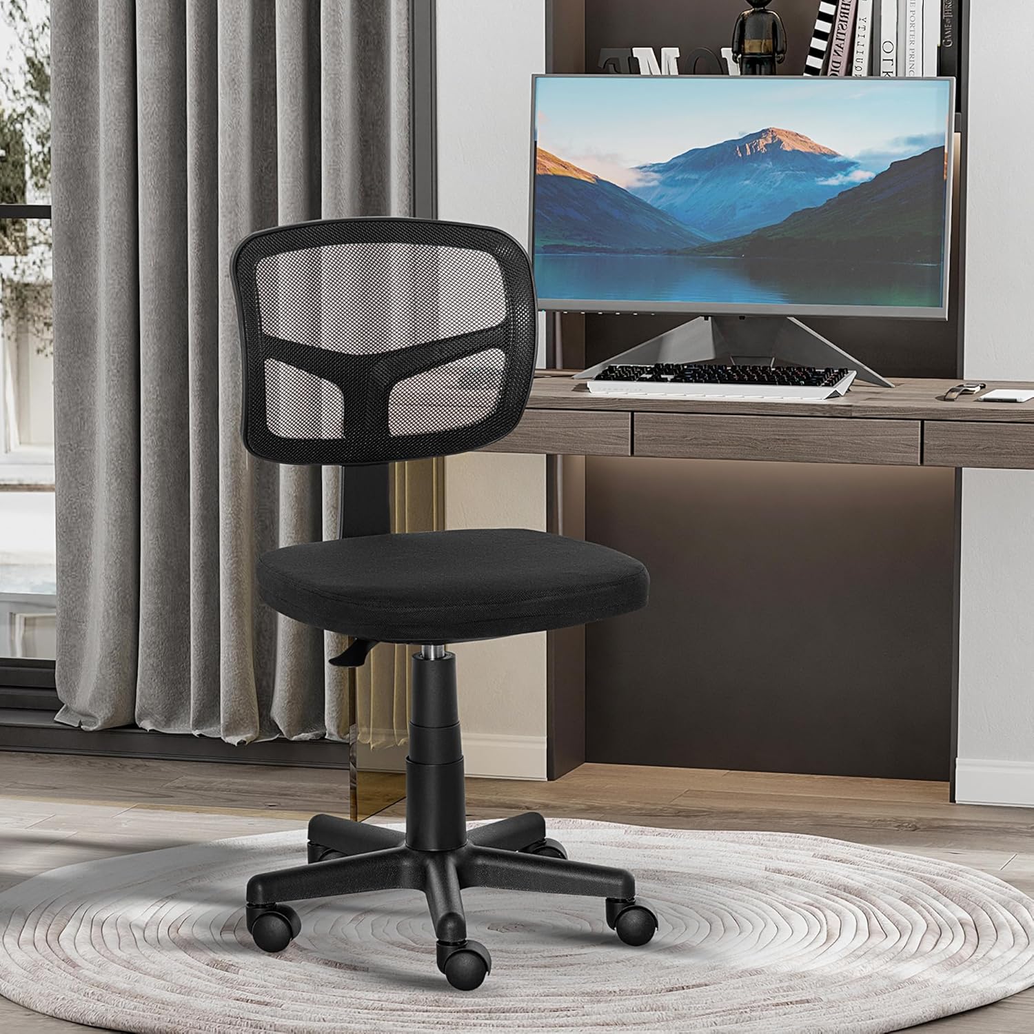 Detalle 2 de Vinsetto Chaise bureau sans accoudoirs 40–52 cm