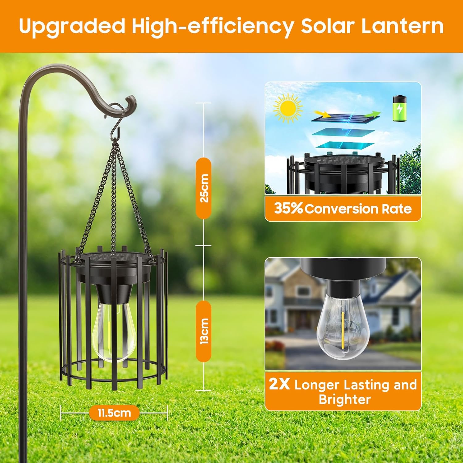 Thumbnail 3 de RECHOO Solarlampen für außen hängend (2er-Set) mit warmem LED-Licht, IP65