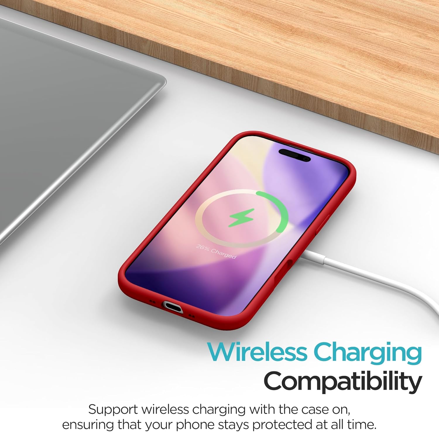Thumbnail 5 de INGIDO Hülle für iPhone Air 6,5 Zoll – Flüssigsilikon, Kameraschutz, rotes Cover