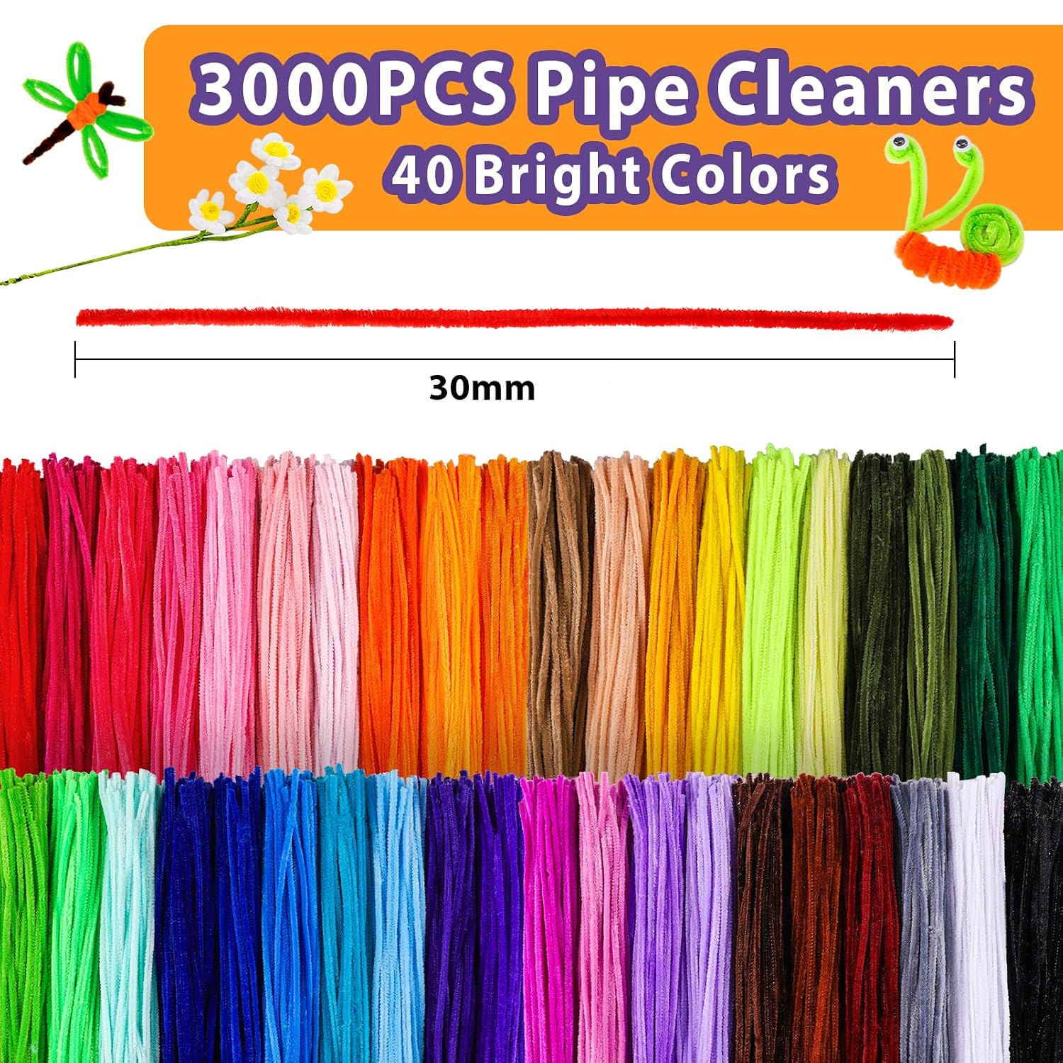 Detalle de Caydo 3000 Pipe Cleaners 6mm x 12in