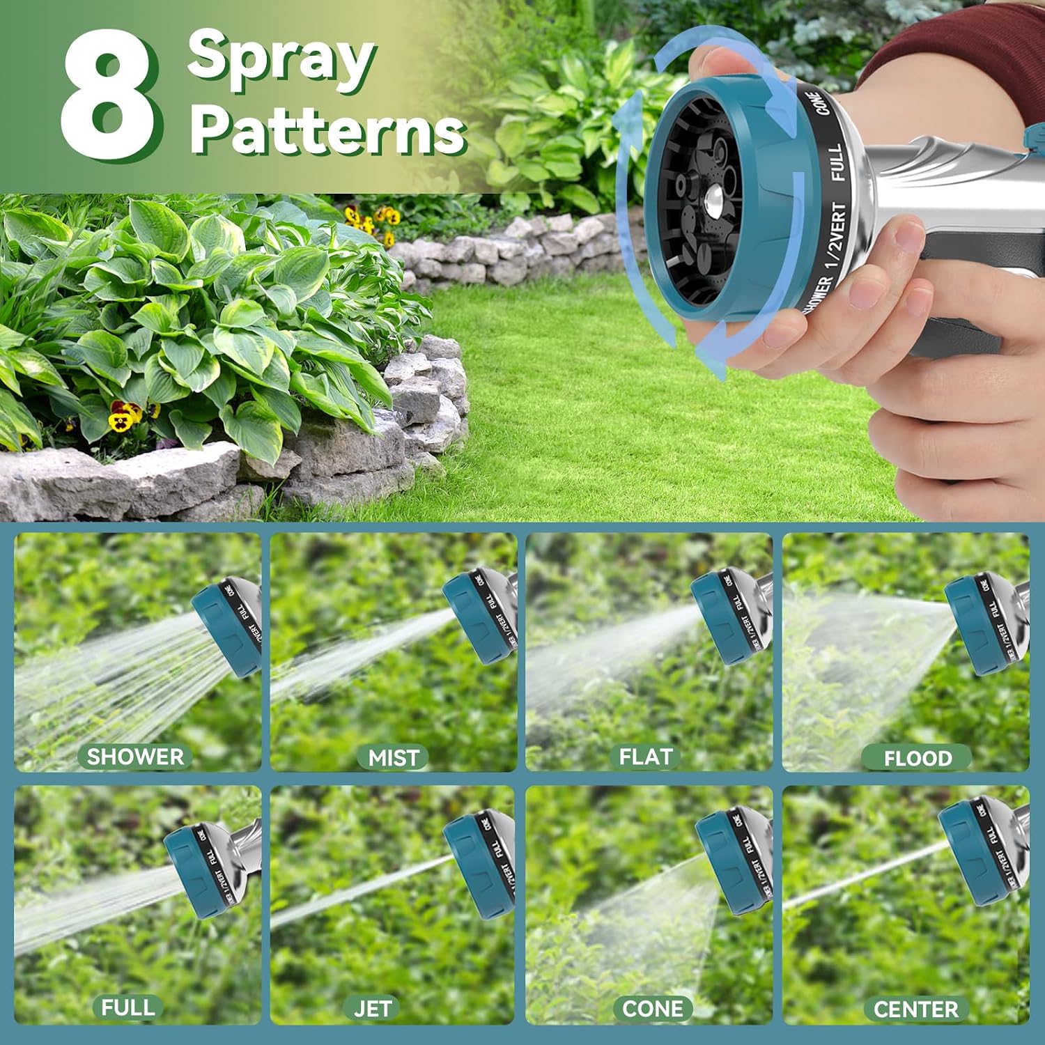 Thumbnail 4 de Heavy-Duty Metal Hose Pipe Spray Gun 8-pattern
