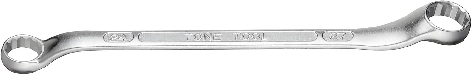 Detalle de トネ(TONE) M44-2427 ロングメカニックめがねレンチ 24×27mm・全長350mm・45°×10°