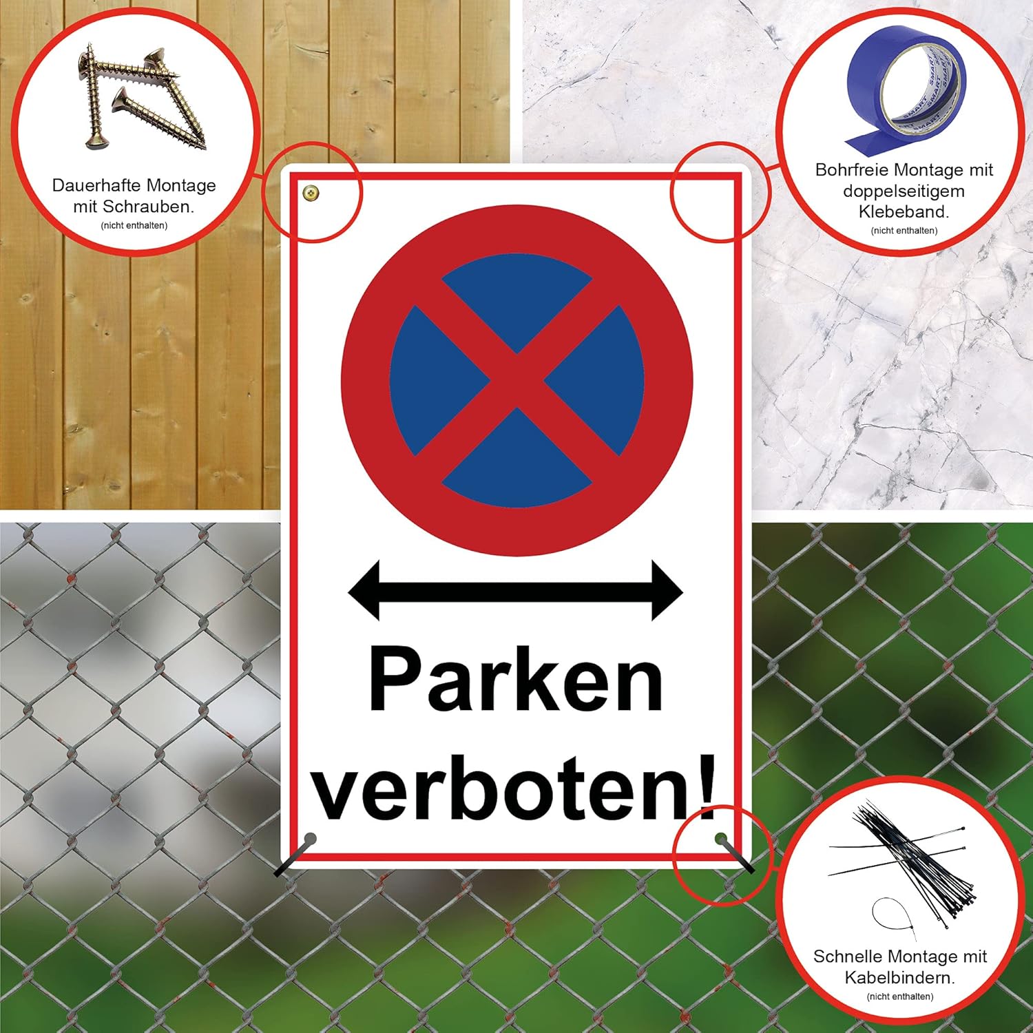 Thumbnail 4 de STROBO Absolutes Halteverbot Schild 30x40