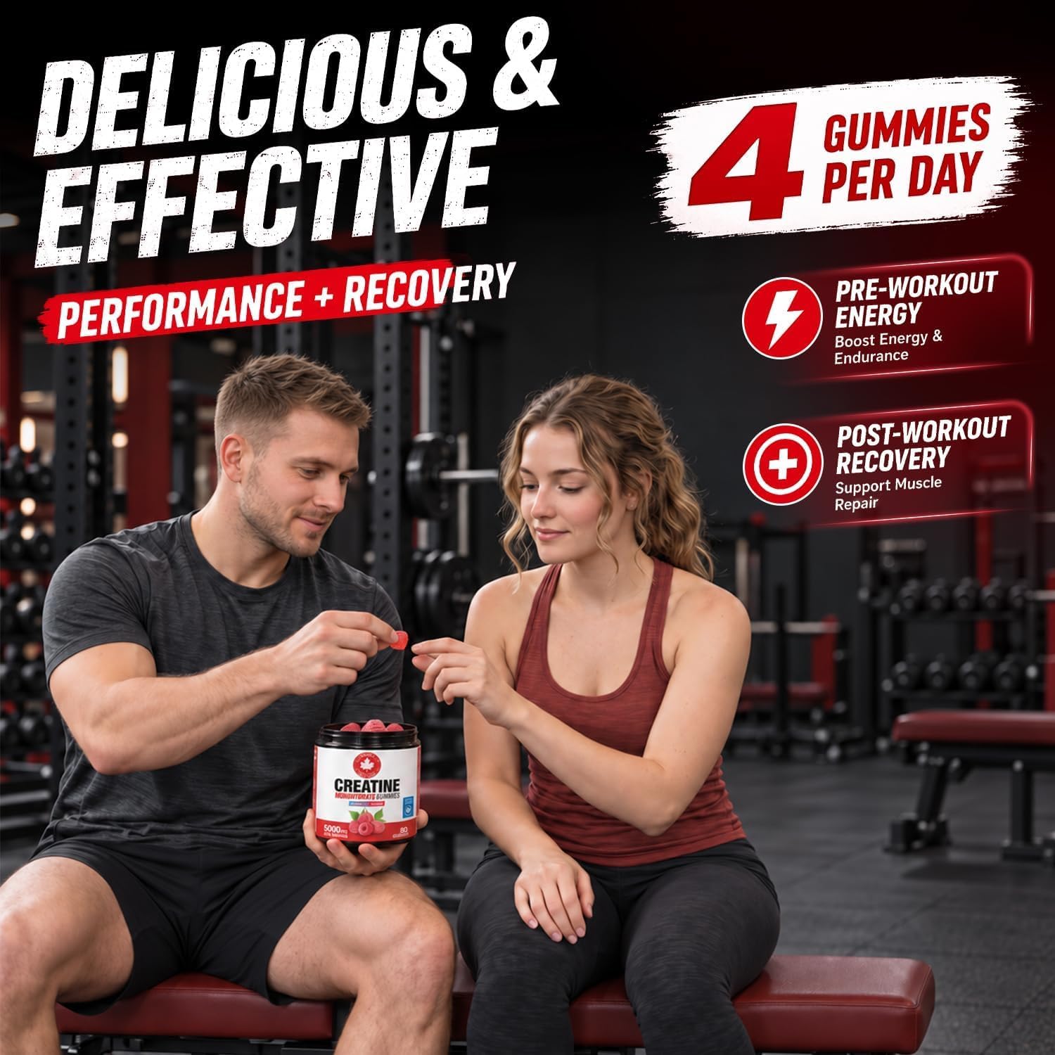 Thumbnail 6 de GABE SUNNYBEARS Creatine Monohydrate Gummies, 5,000 mg, Raspberry, 160 Count