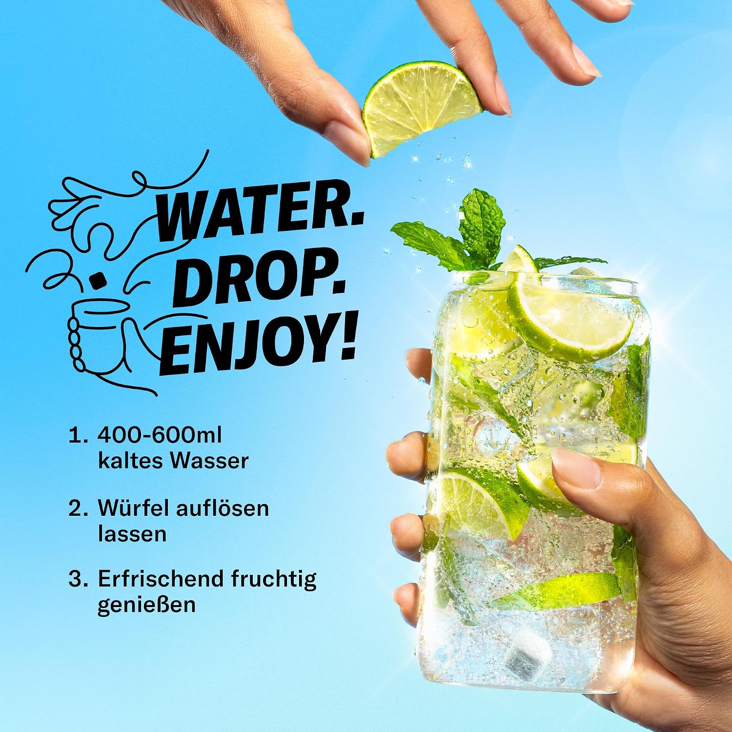 Thumbnail 6 de waterdrop Mocktail Set – 36 Würfel Drops (Mojito, Apfel, Grapefruit) mit Vitaminen, zuckerfrei