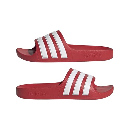 Detalle de adidas Adilette Aqua Slides Kids: infradito slip-on unisex per bambini e ragazzi, Better Scarlet Ftwr White, 34 EU
