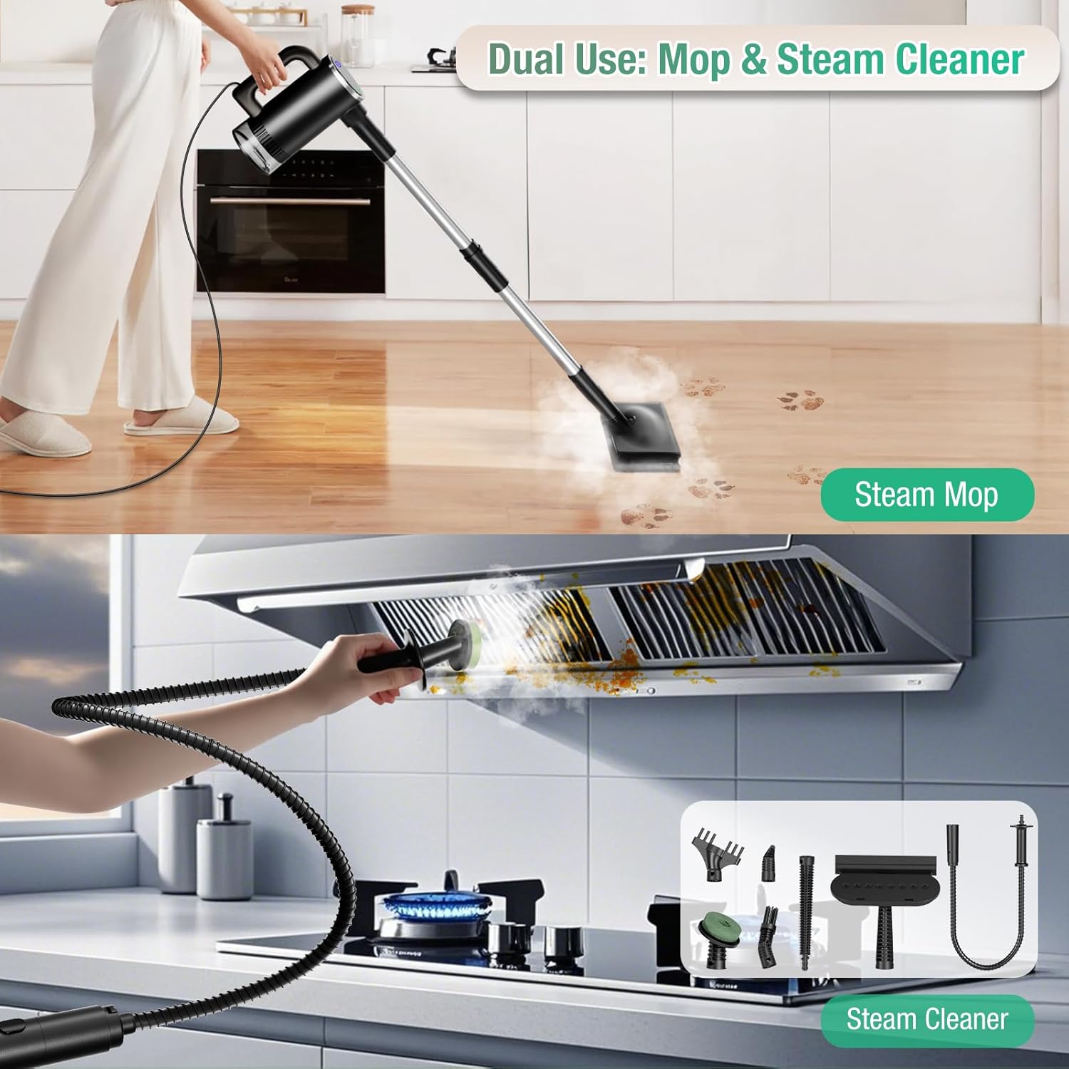 Thumbnail 5 de 11-in-1 Steam Mop Detachable Handheld Steam Cleaner