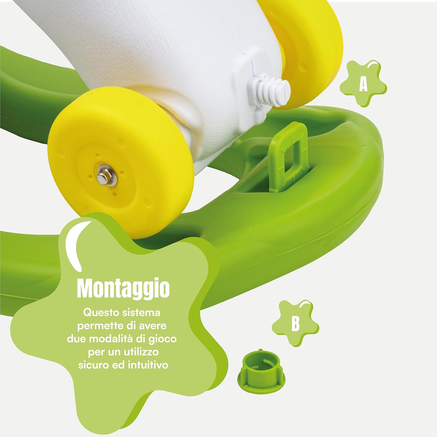 Detalle de Baroni Toys Cavallo a Dondolo Cavalcabile 2 in 1 – Cavallino Bianco