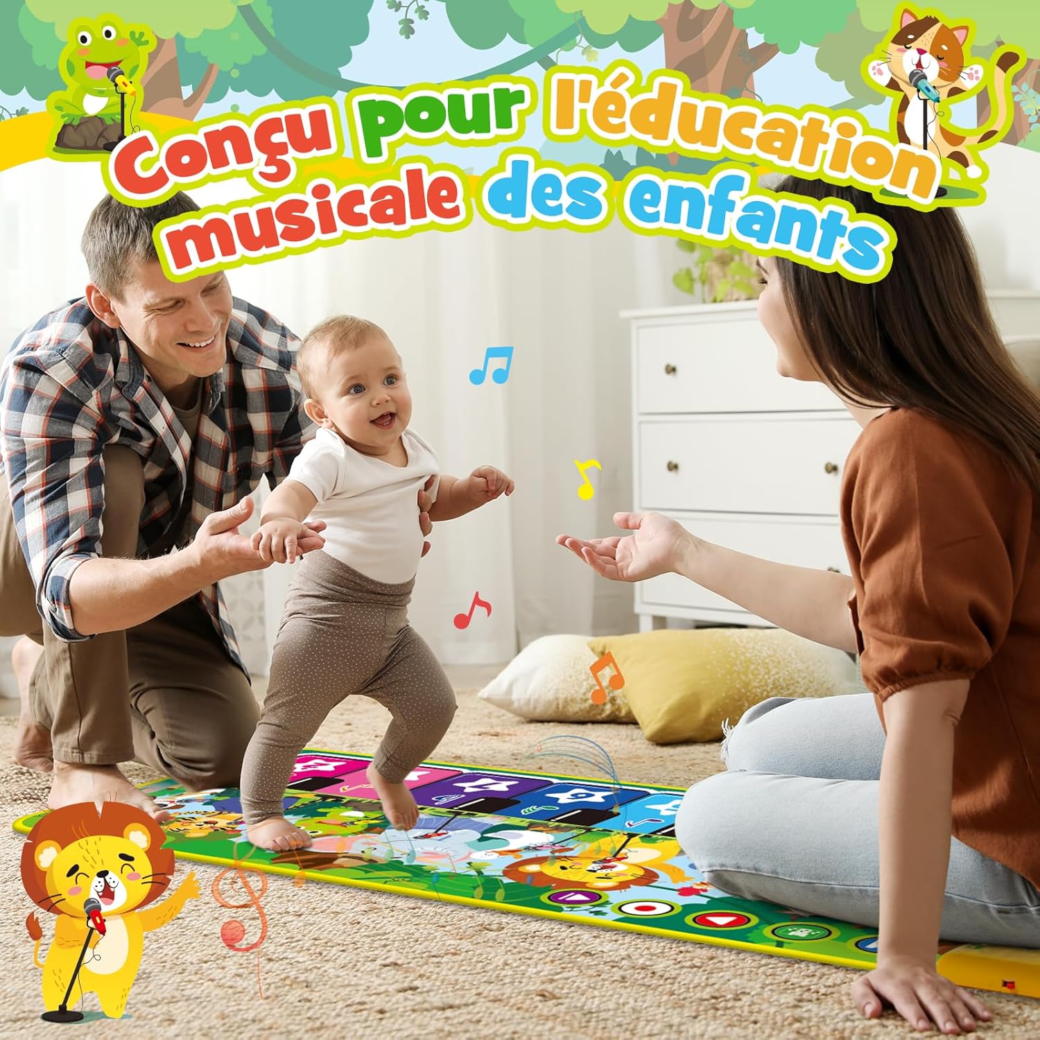 Thumbnail 3 de Gralal Tapis Piano Bébé 9 touches – 1 à 2 ans, 10 sons d’animaux et démos musicales