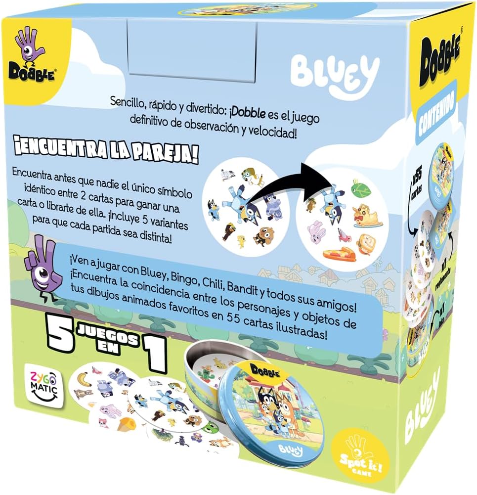Detalle 2 de Dobble Bluey juego de observación 15 min