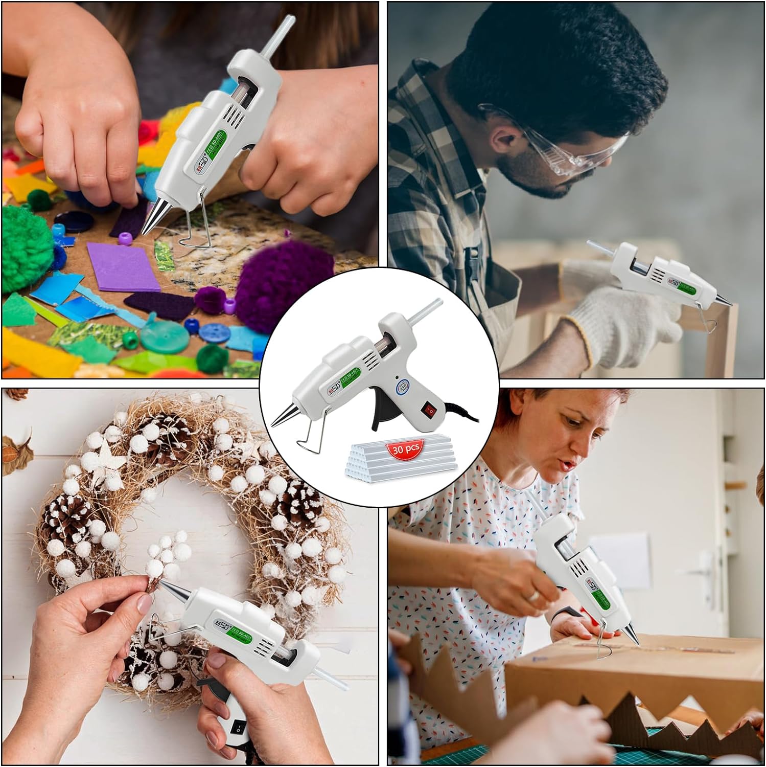 Thumbnail 4 de Krightlink Mini Hot Glue Gun Kit with 30 Glue Sticks (20W)