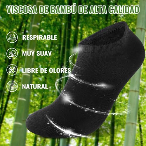 Thumbnail 2 de Effeet 10 pares Calcetines tobilleros de bambú para hombre y mujer – Verano, absorbentes, ultrafinos y transpirables