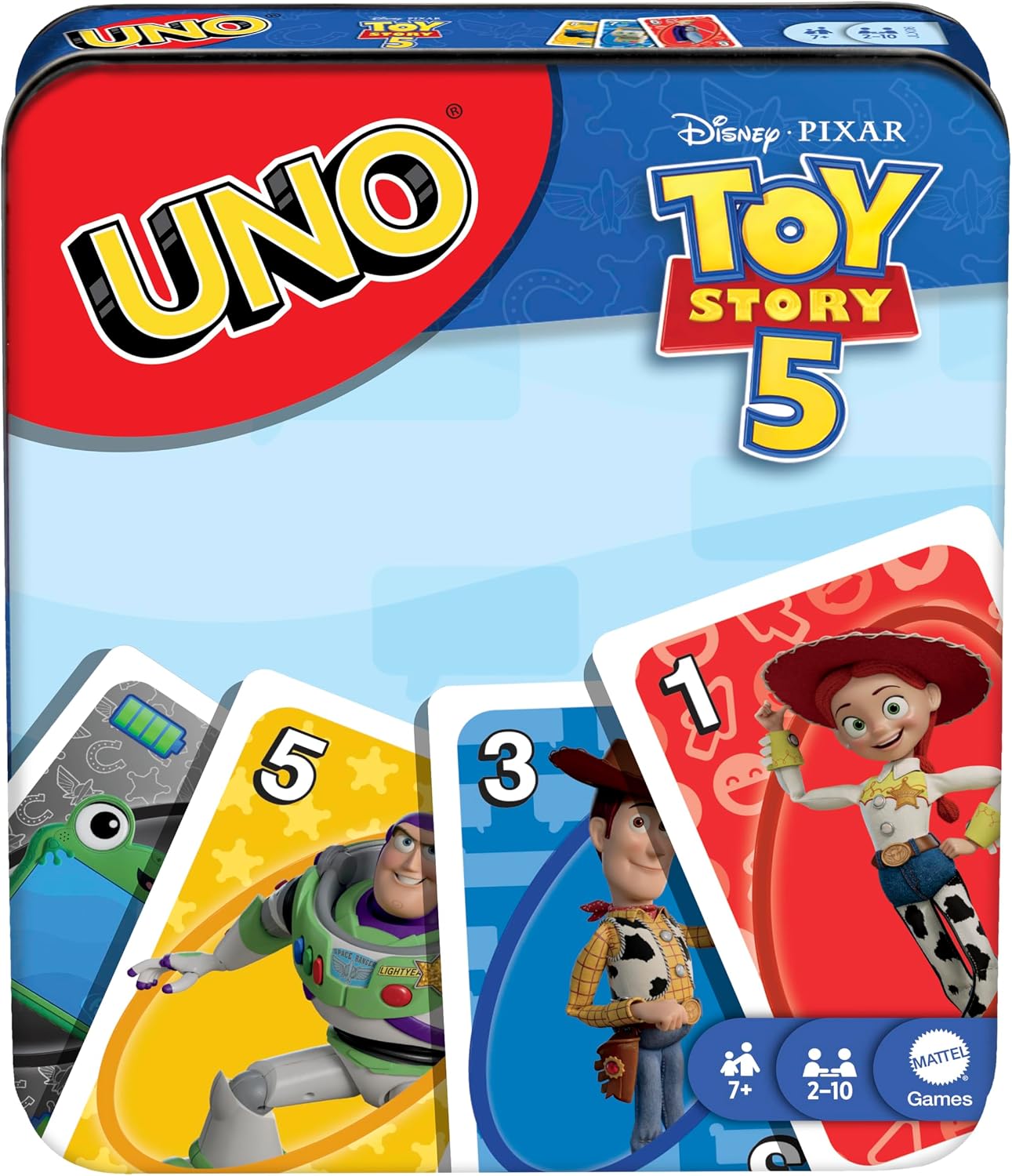 Detalle 2 de Mattel Games JLX06 Toy Story Game in Tin for 10 Players, Ages 7+