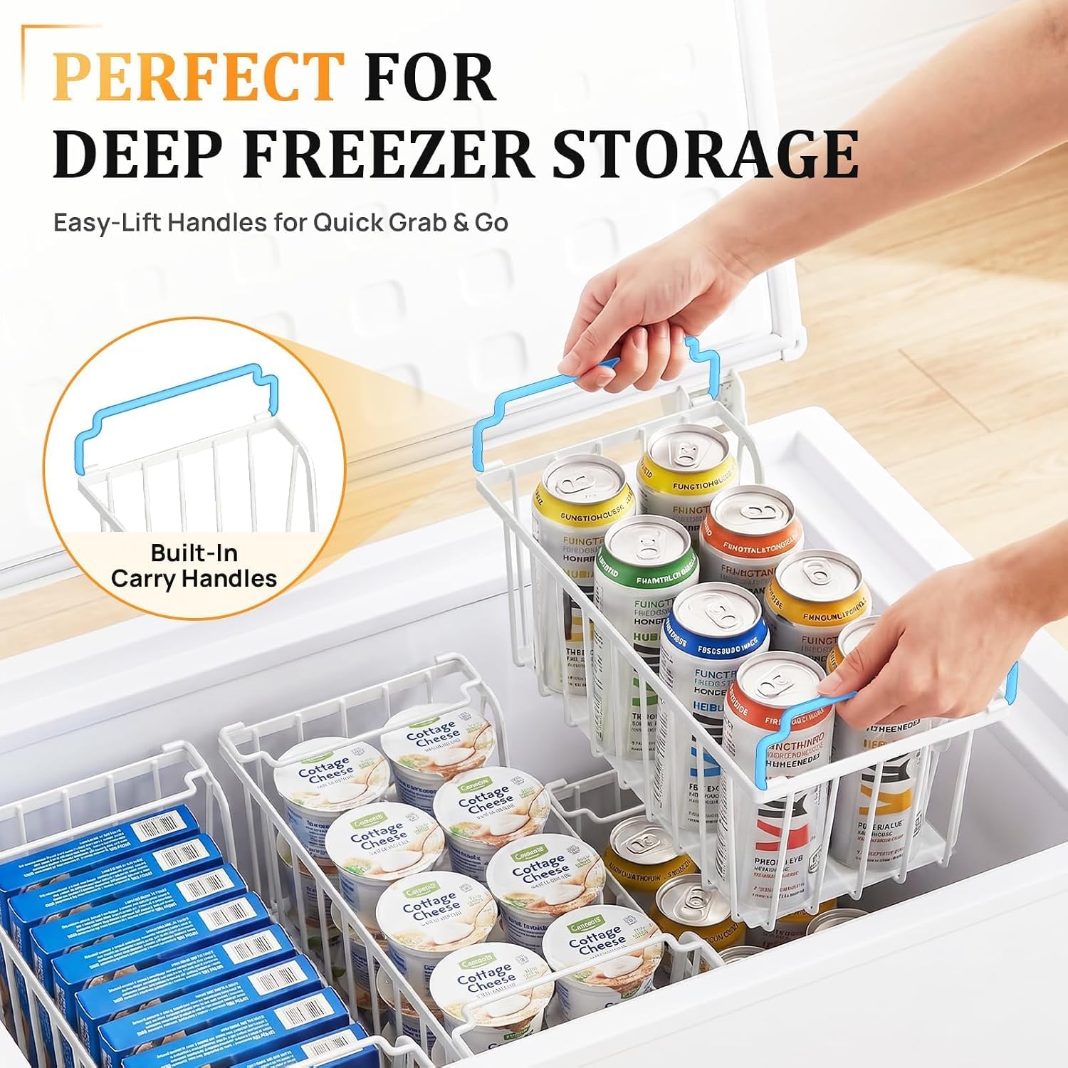 Detalle 1 de SUNALLY Stackable Wire Storage Baskets