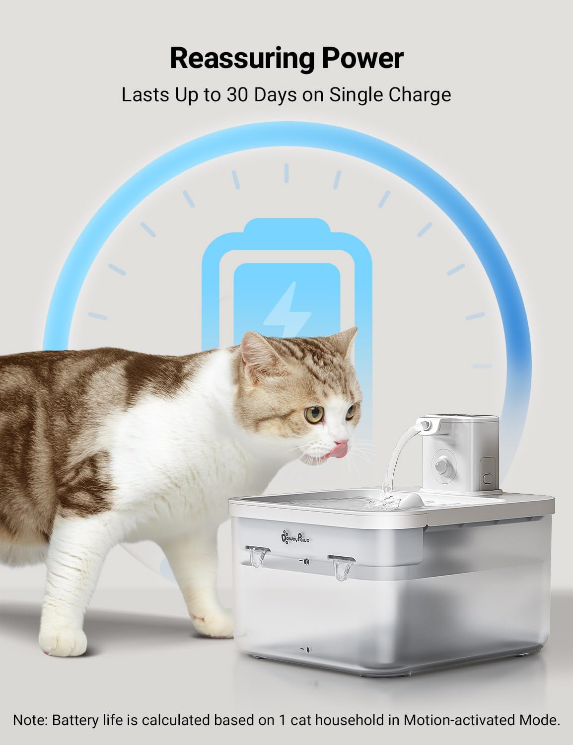 Detalle 2 de DownyPaws Cordless Cat Water Fountain 2.5L