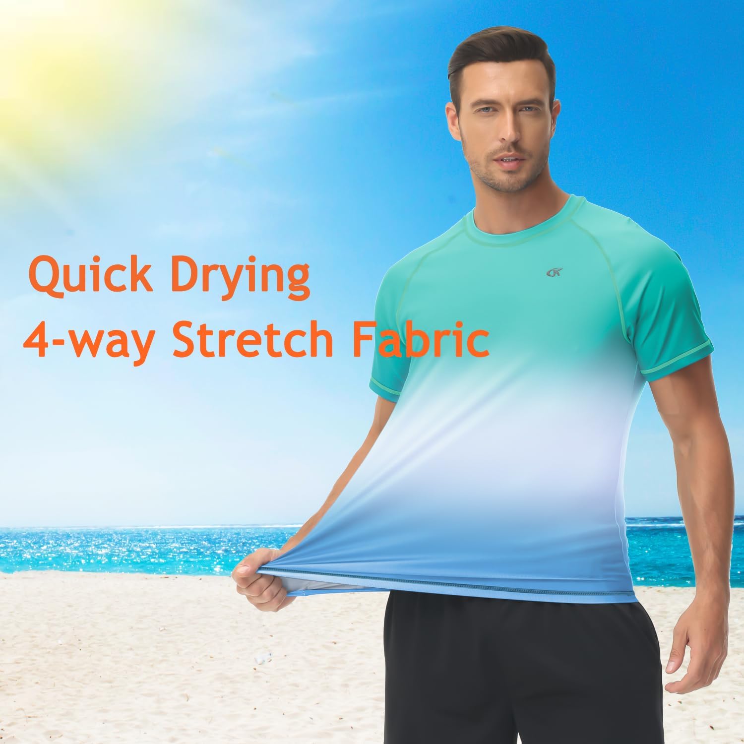 Detalle de Huayuzh Men's Watersport Rash Guard - UPF 50+ Short Sleeve Top
