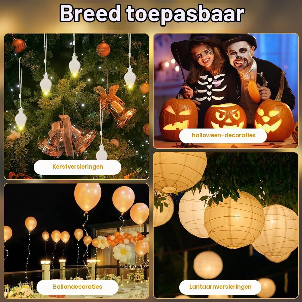 Thumbnail 6 de URAQT U4-NBGDLD230811-FBA LED-ballonverlichting, 15 stuks warmwit op batterijen