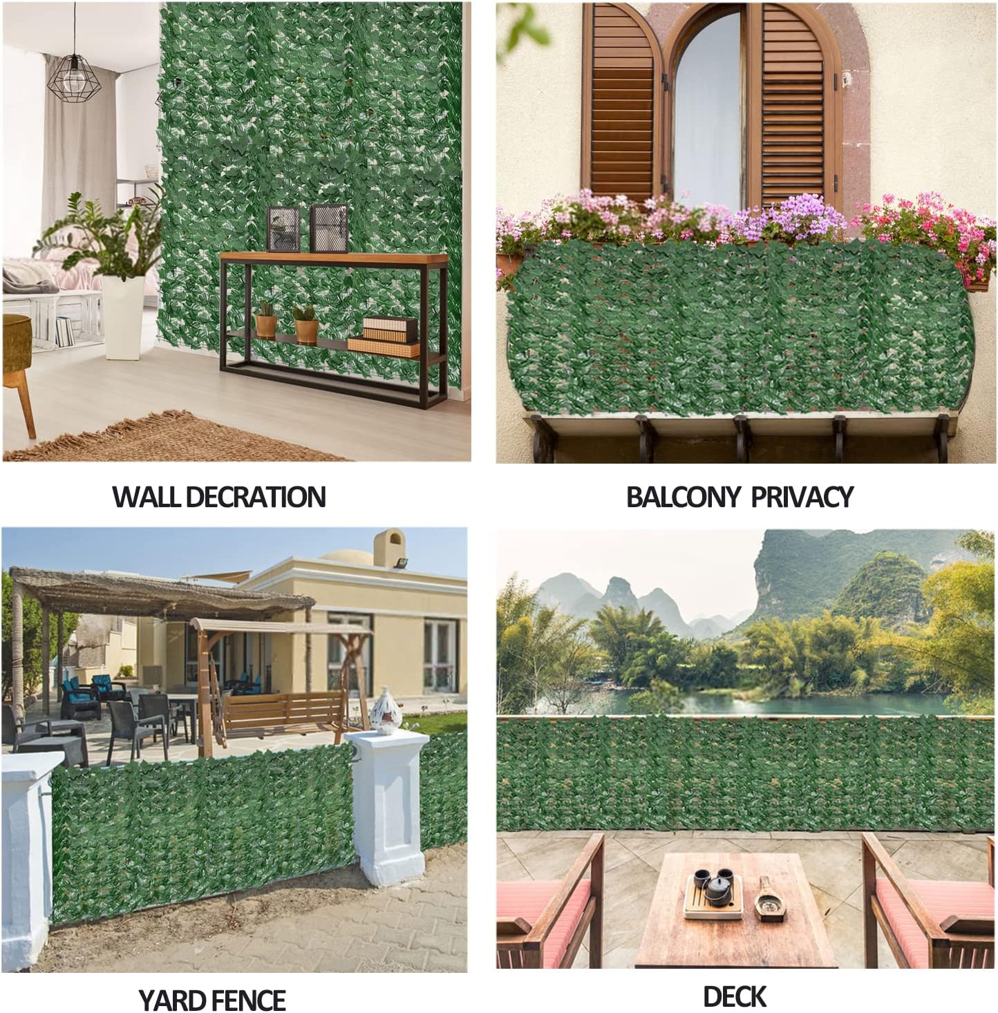 Thumbnail 3 de shsyue Artificial Ivy Fence Screening Hedge Roll 0.5 x 3M for Garden Privacy